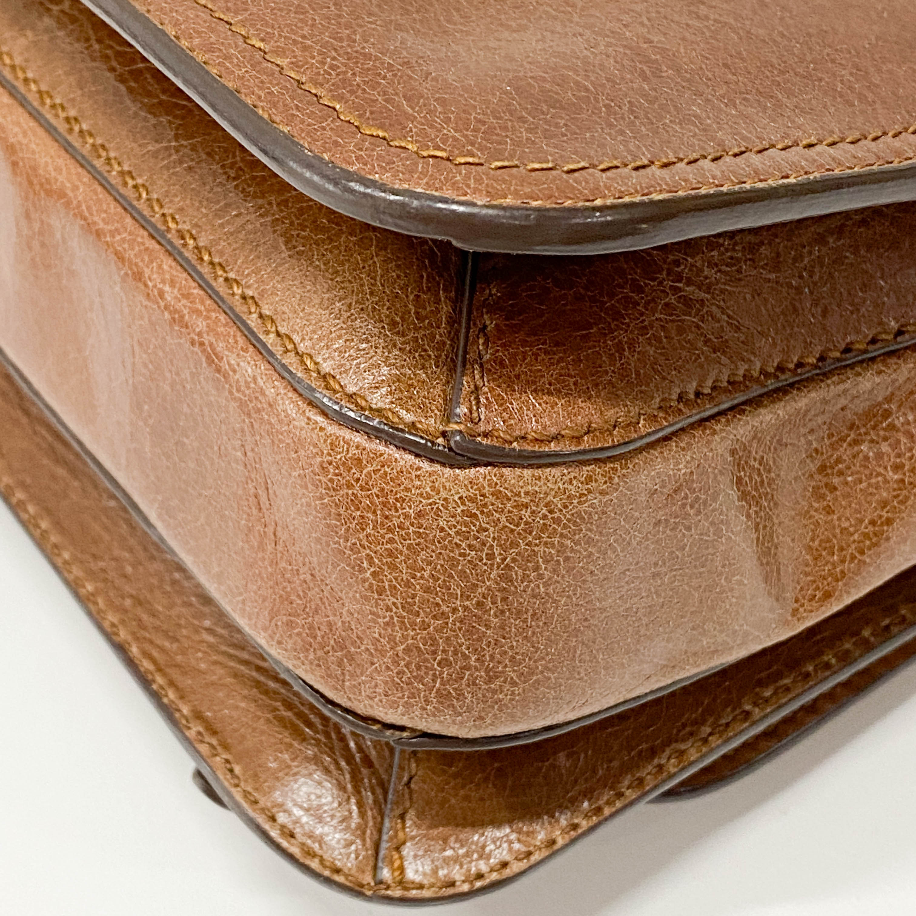 Vitello Sunshine Brown Leather Shoulder Bag