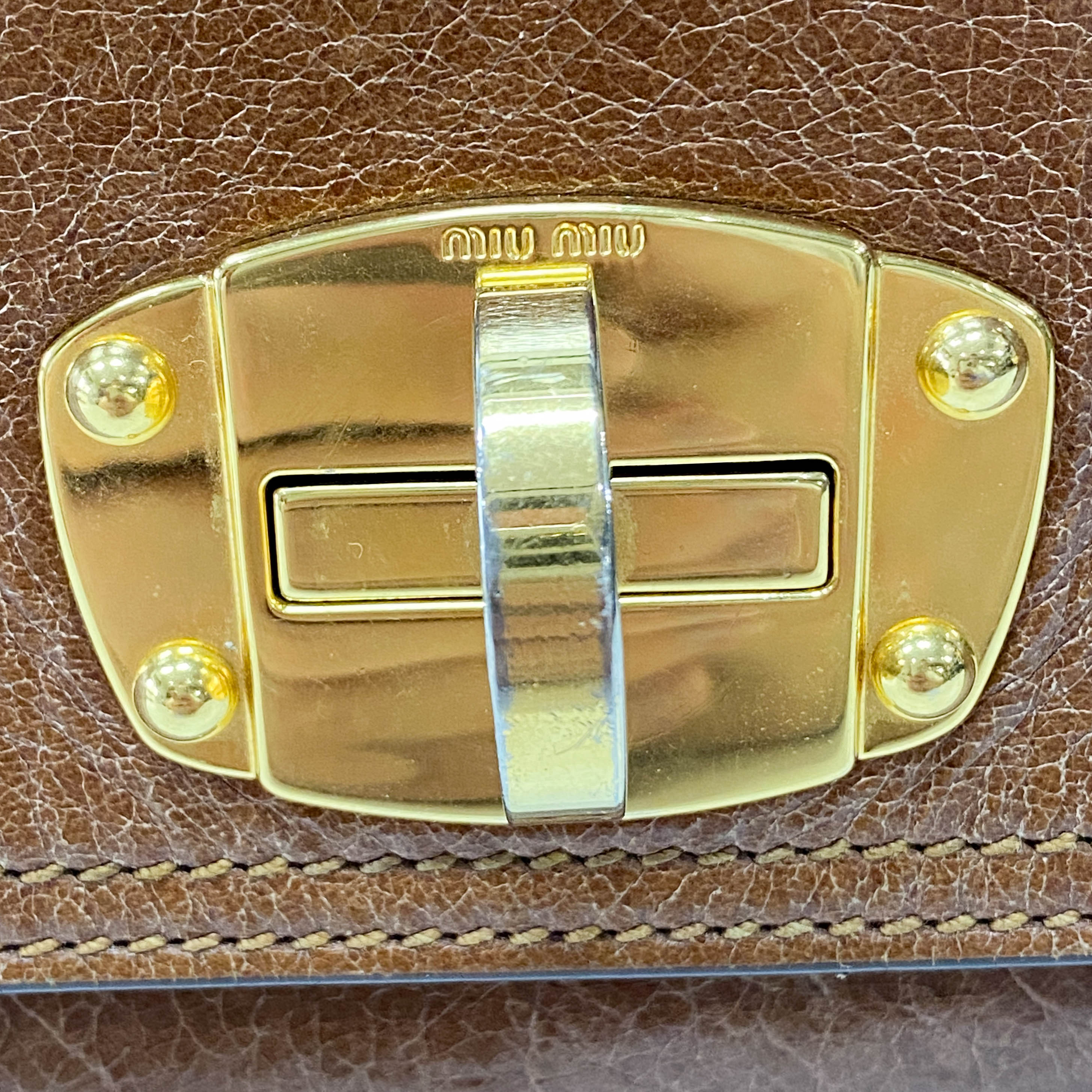 Vitello Sunshine Brown Leather Shoulder Bag