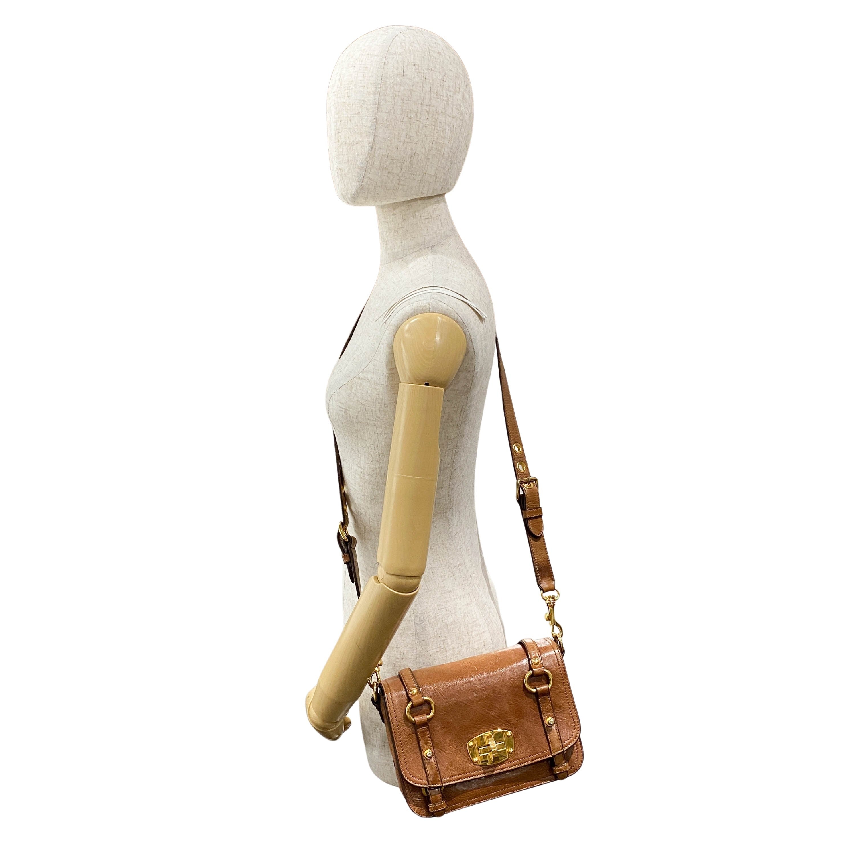 Vitello Sunshine Brown Leather Shoulder Bag