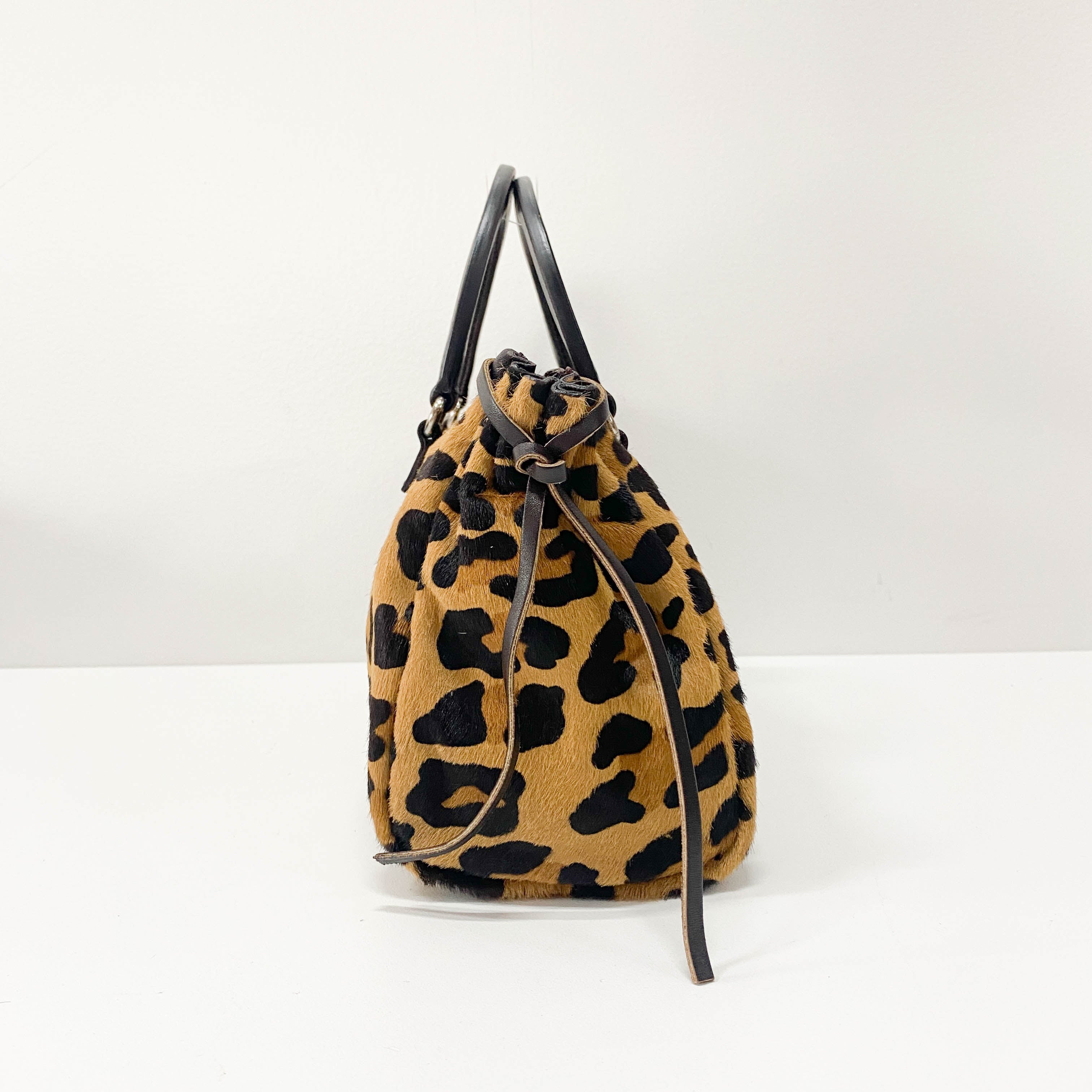 Lepord Print Pony Hair Handle Bag