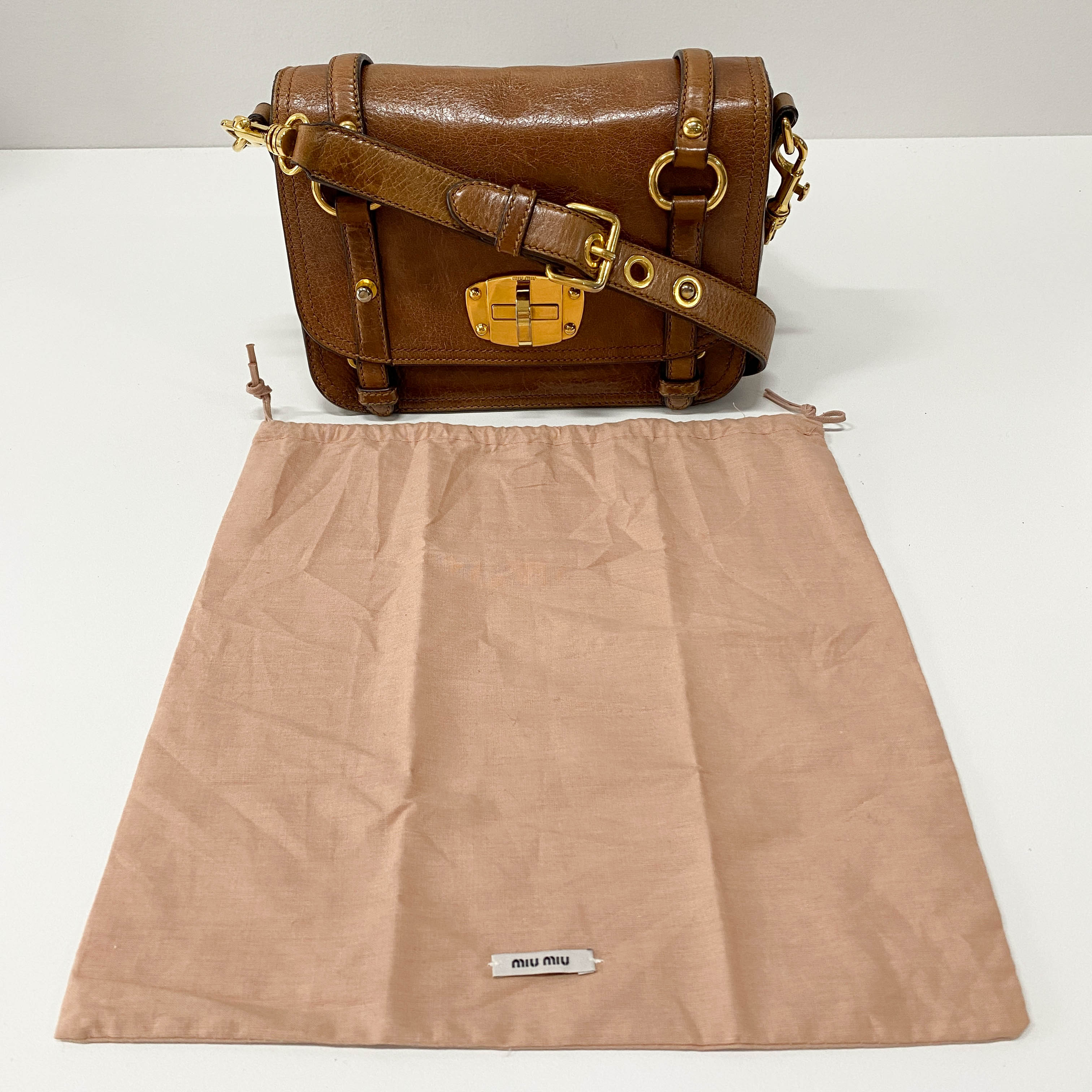 Vitello Sunshine Brown Leather Shoulder Bag