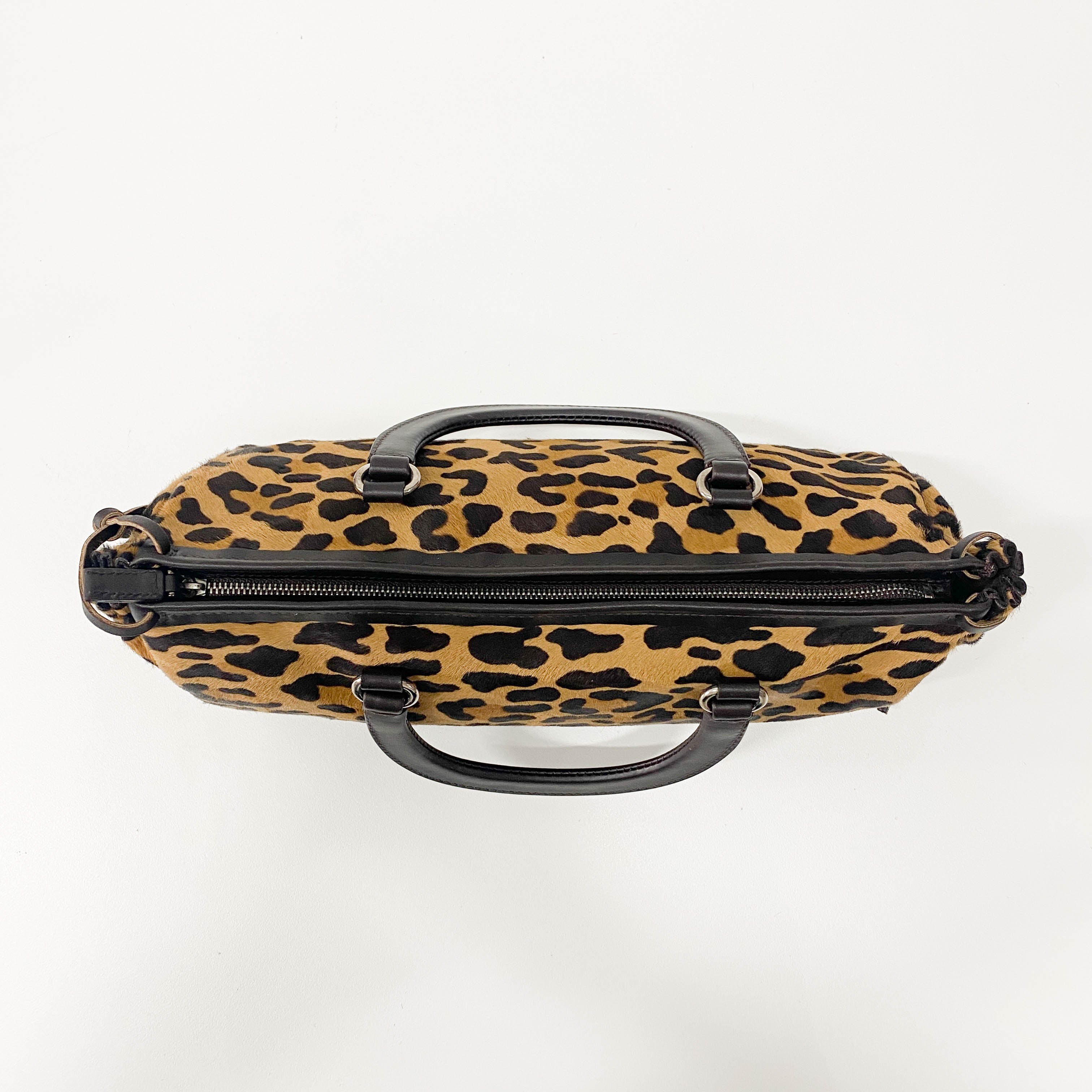 Lepord Print Pony Hair Handle Bag