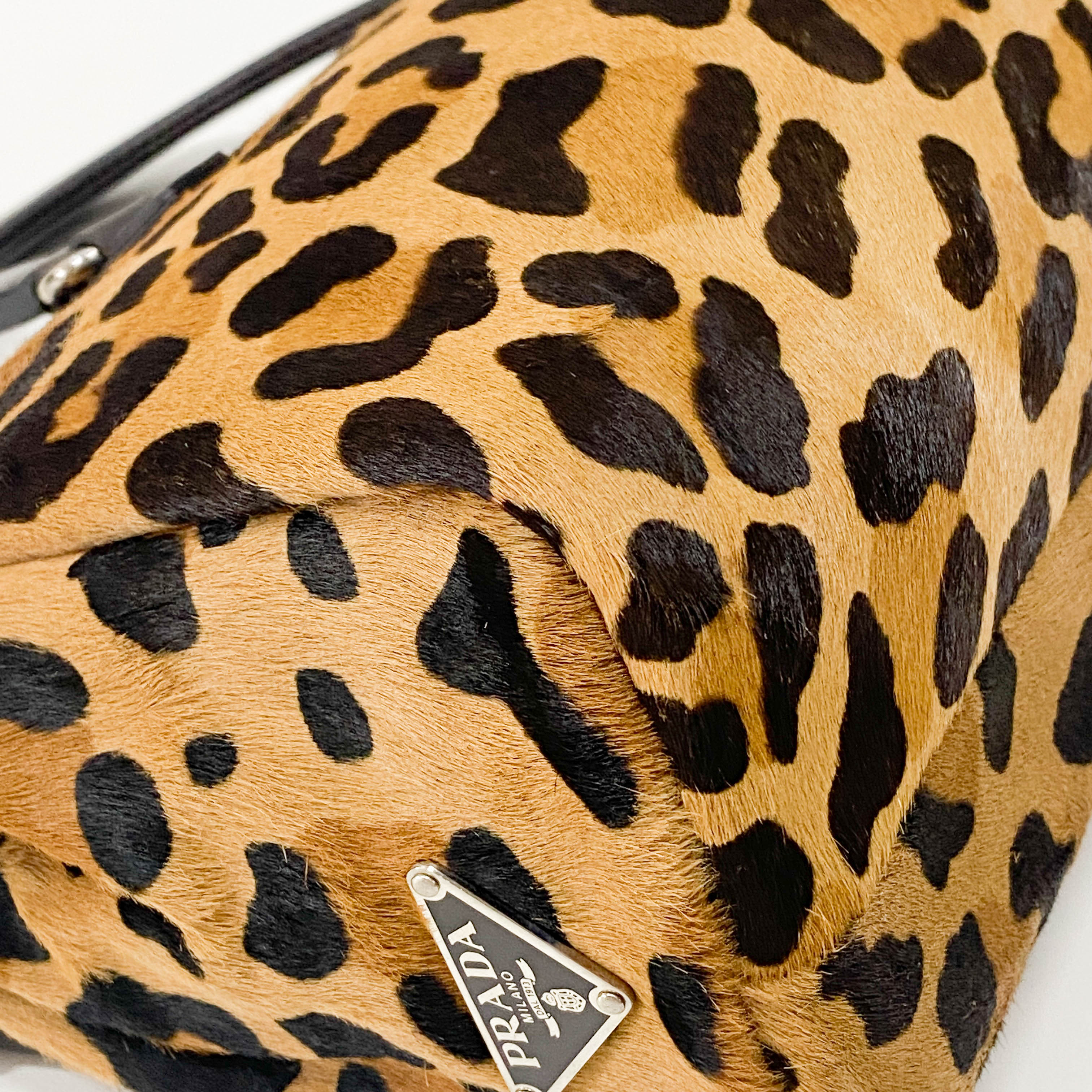 Lepord Print Pony Hair Handle Bag