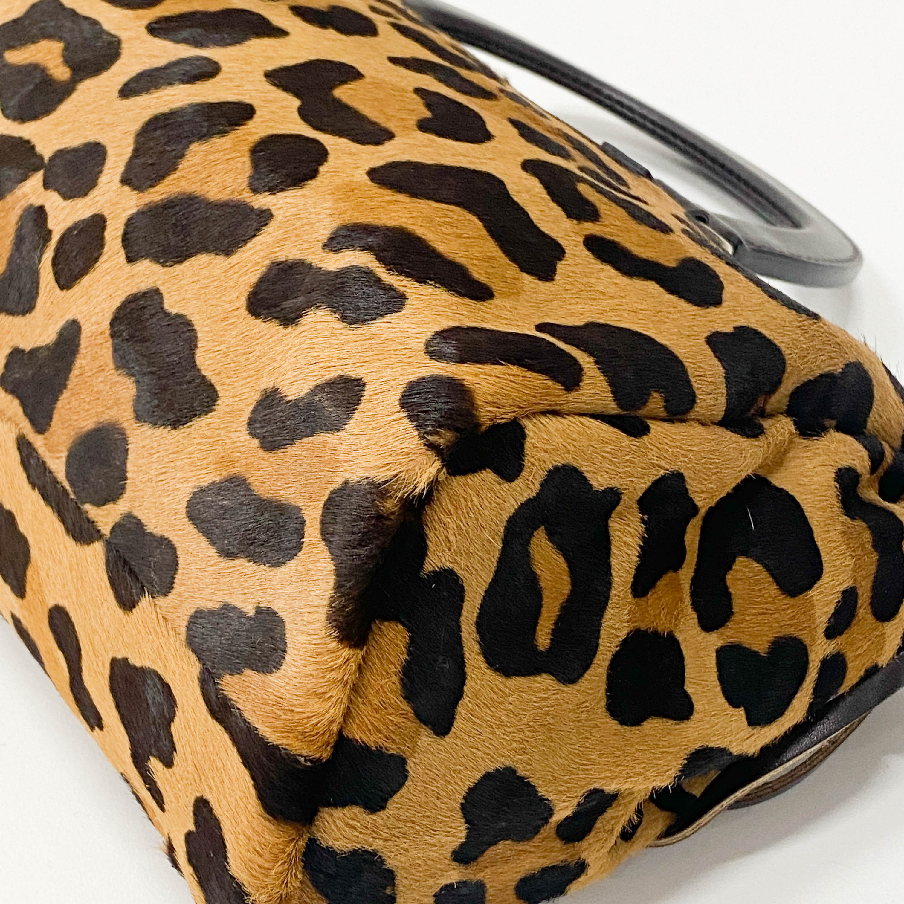 Lepord Print Pony Hair Handle Bag