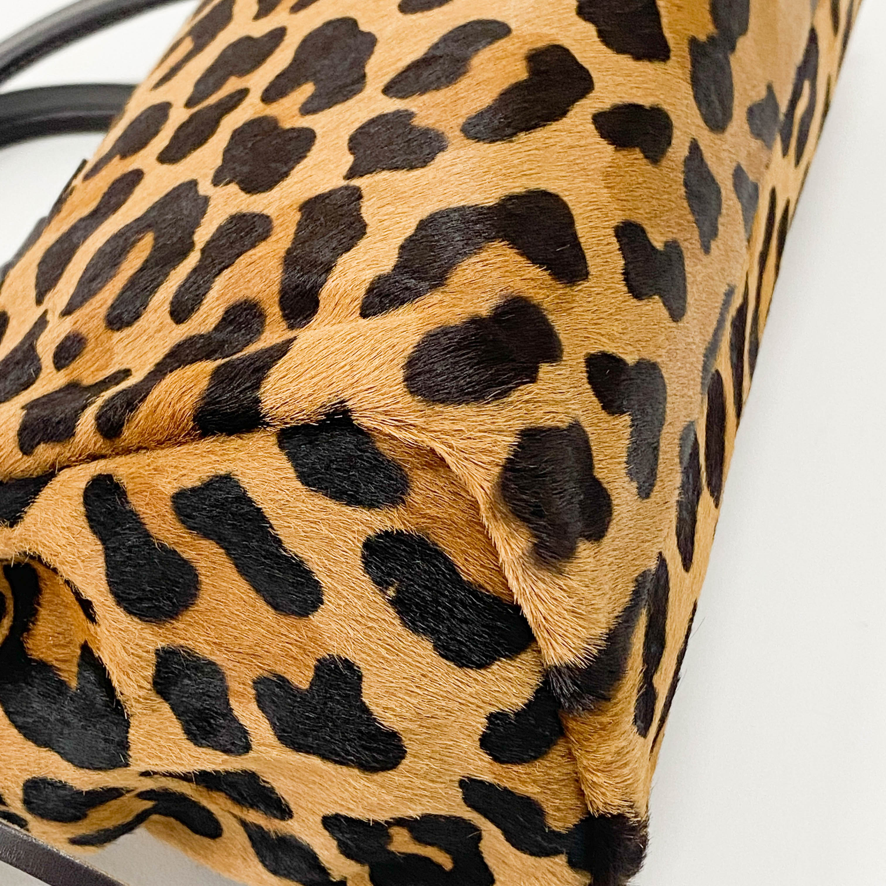 Lepord Print Pony Hair Handle Bag