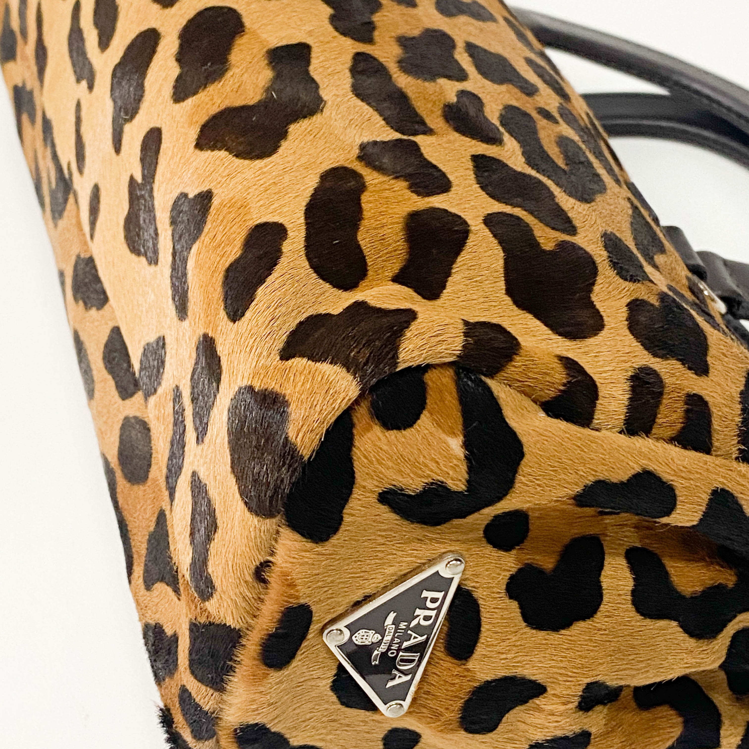 Lepord Print Pony Hair Handle Bag