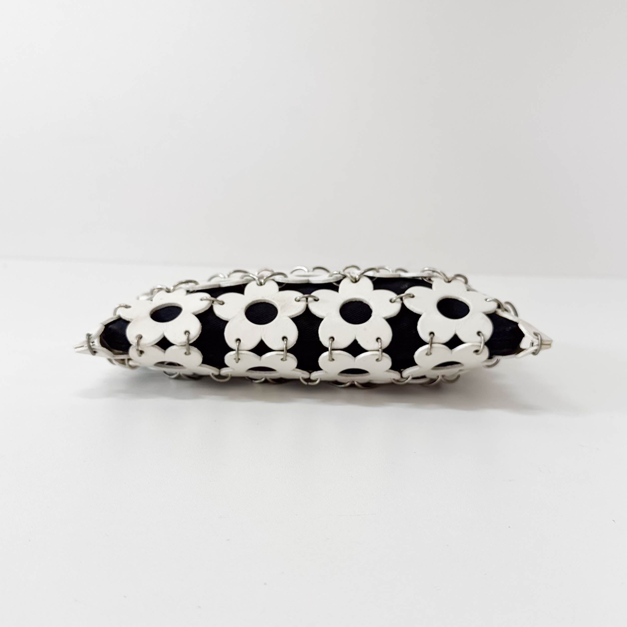 Floral White Leather Shoulder Bag