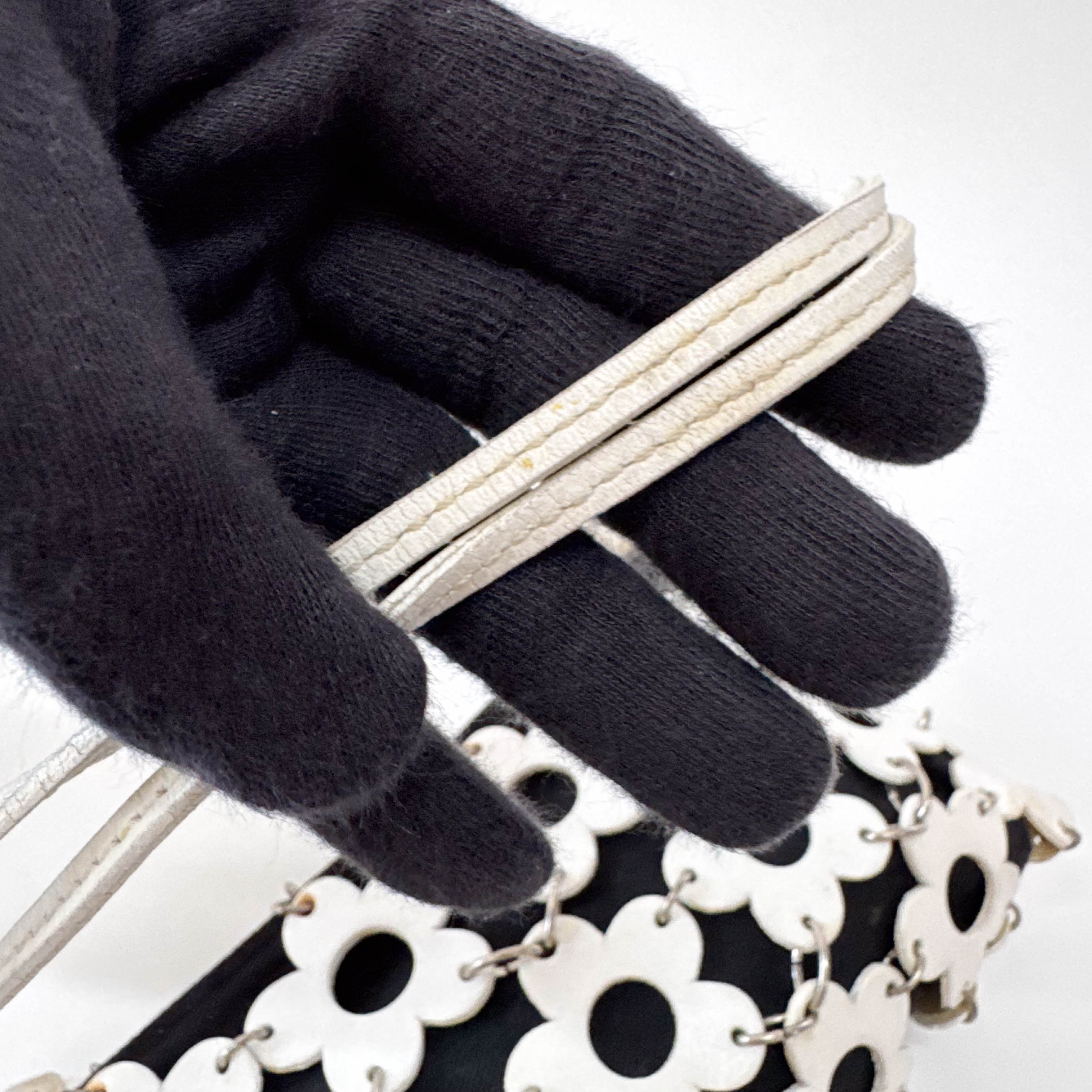 Floral White Leather Shoulder Bag