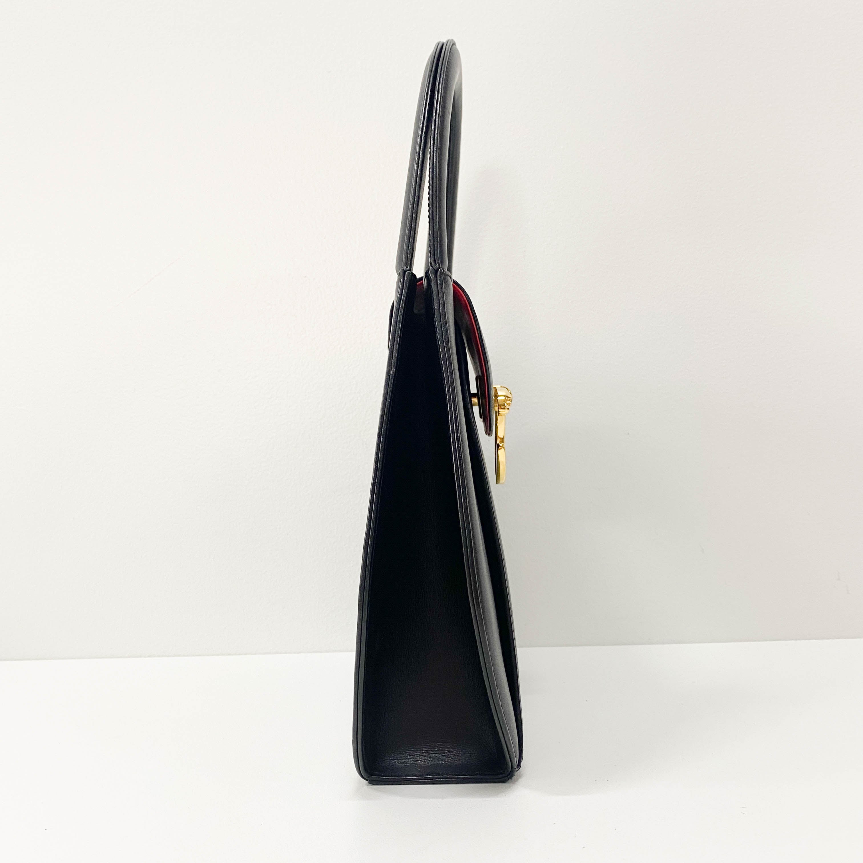 Panthère Black Leather Handbag