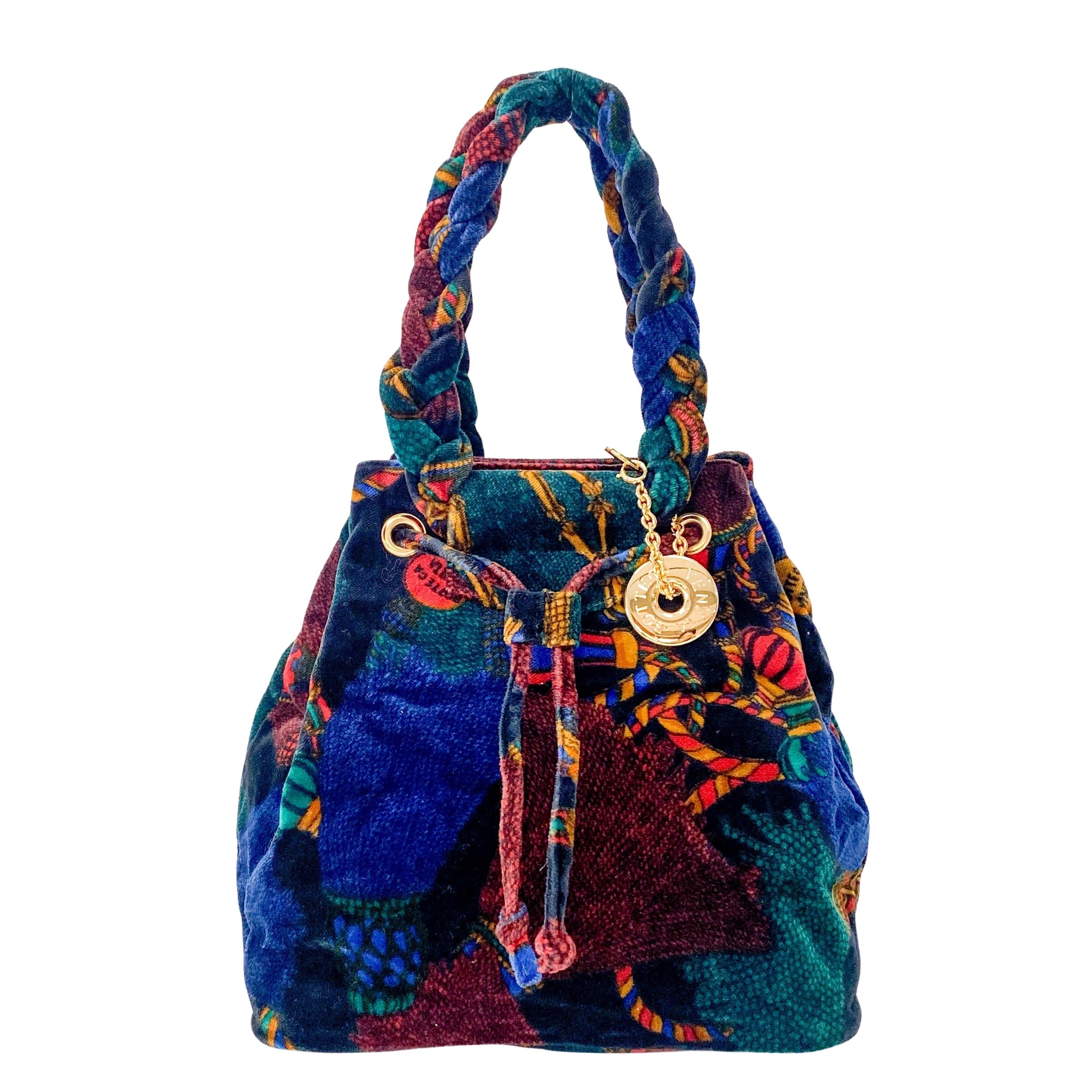 Dark Multicolor Pattern Velvet Bag