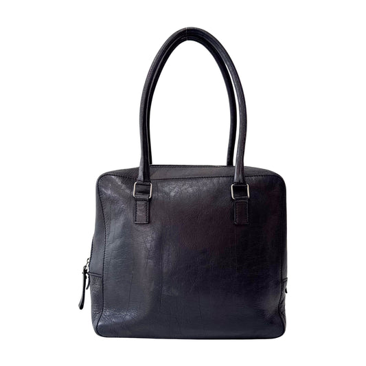 Archive Black Leather Shoulder Bag