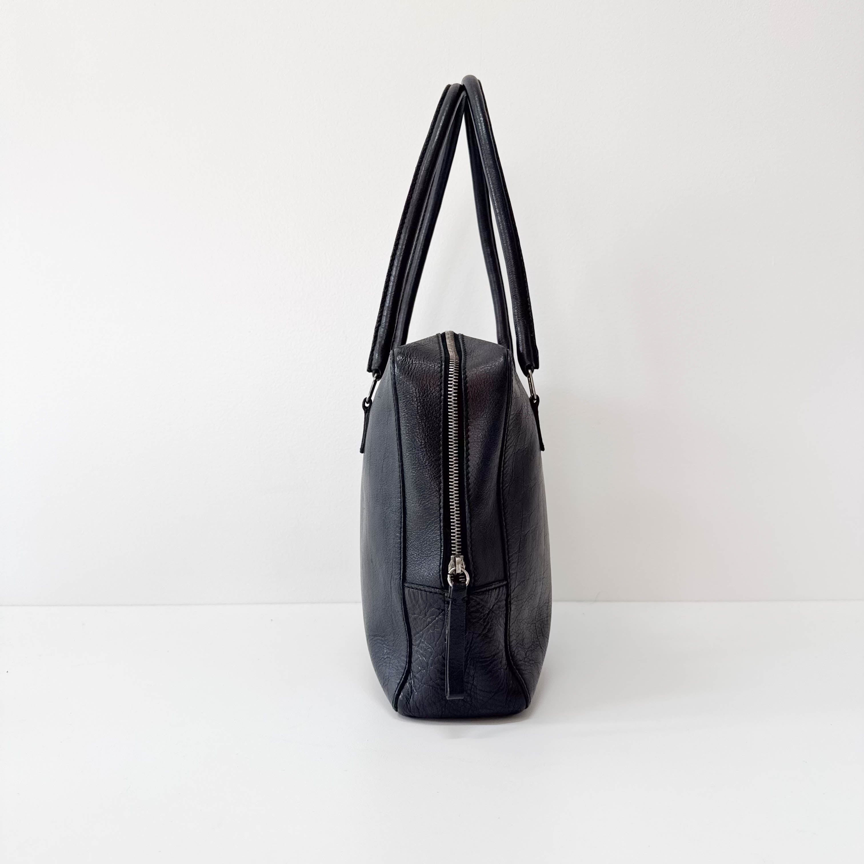 Archive Black Leather Shoulder Bag