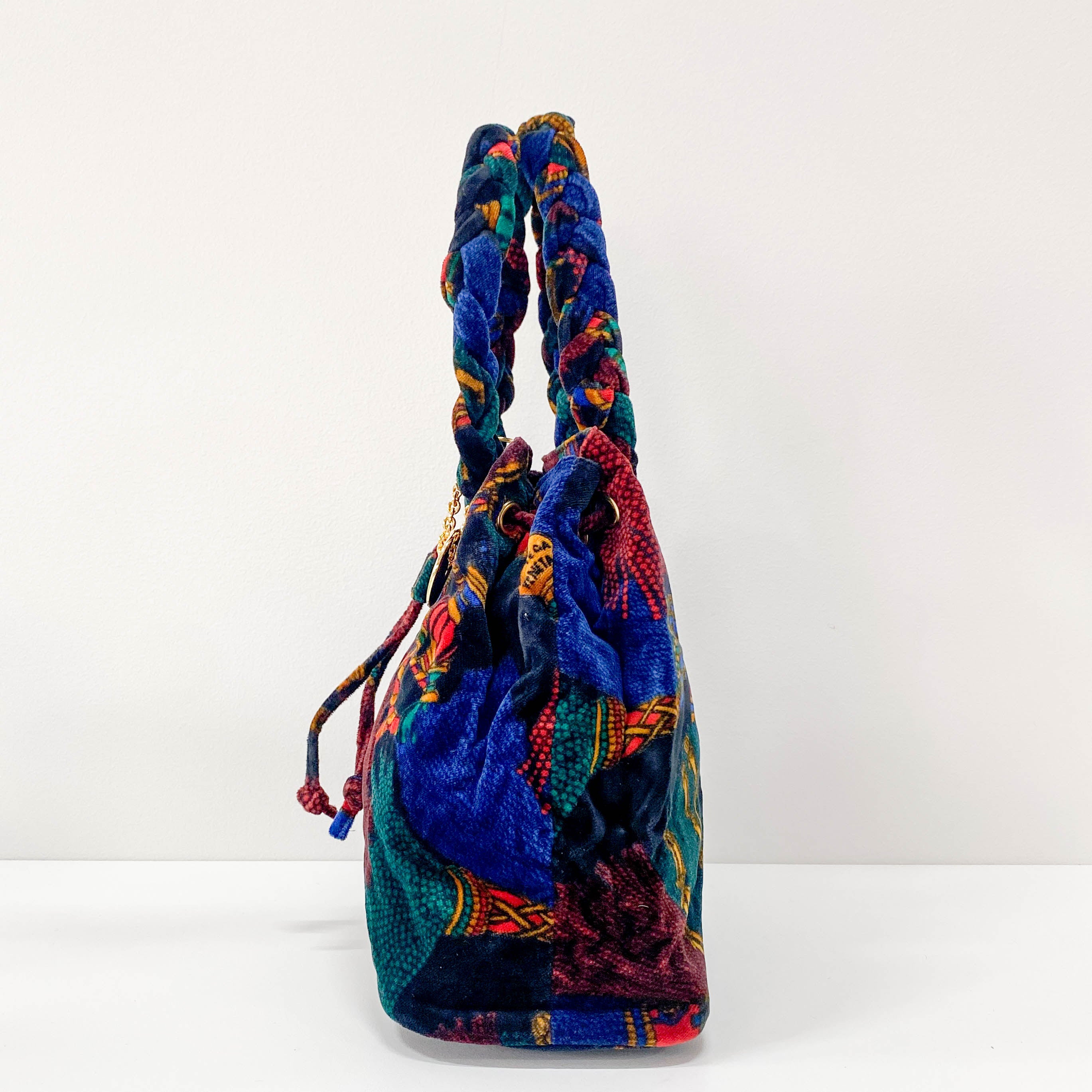 Dark Multicolor Pattern Velvet Bag
