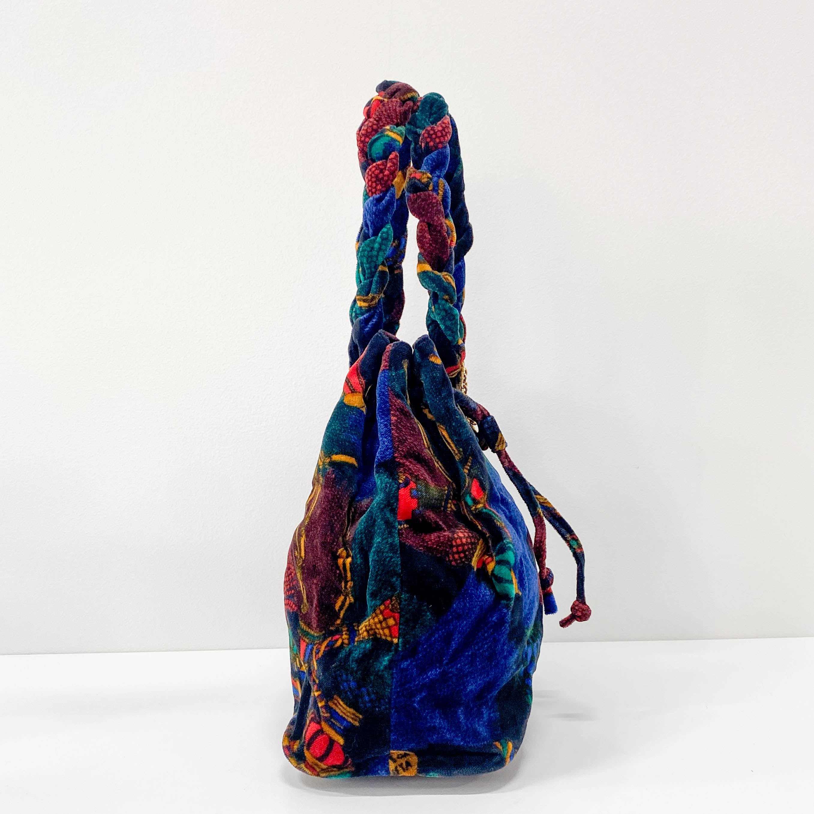 Dark Multicolor Pattern Velvet Bag
