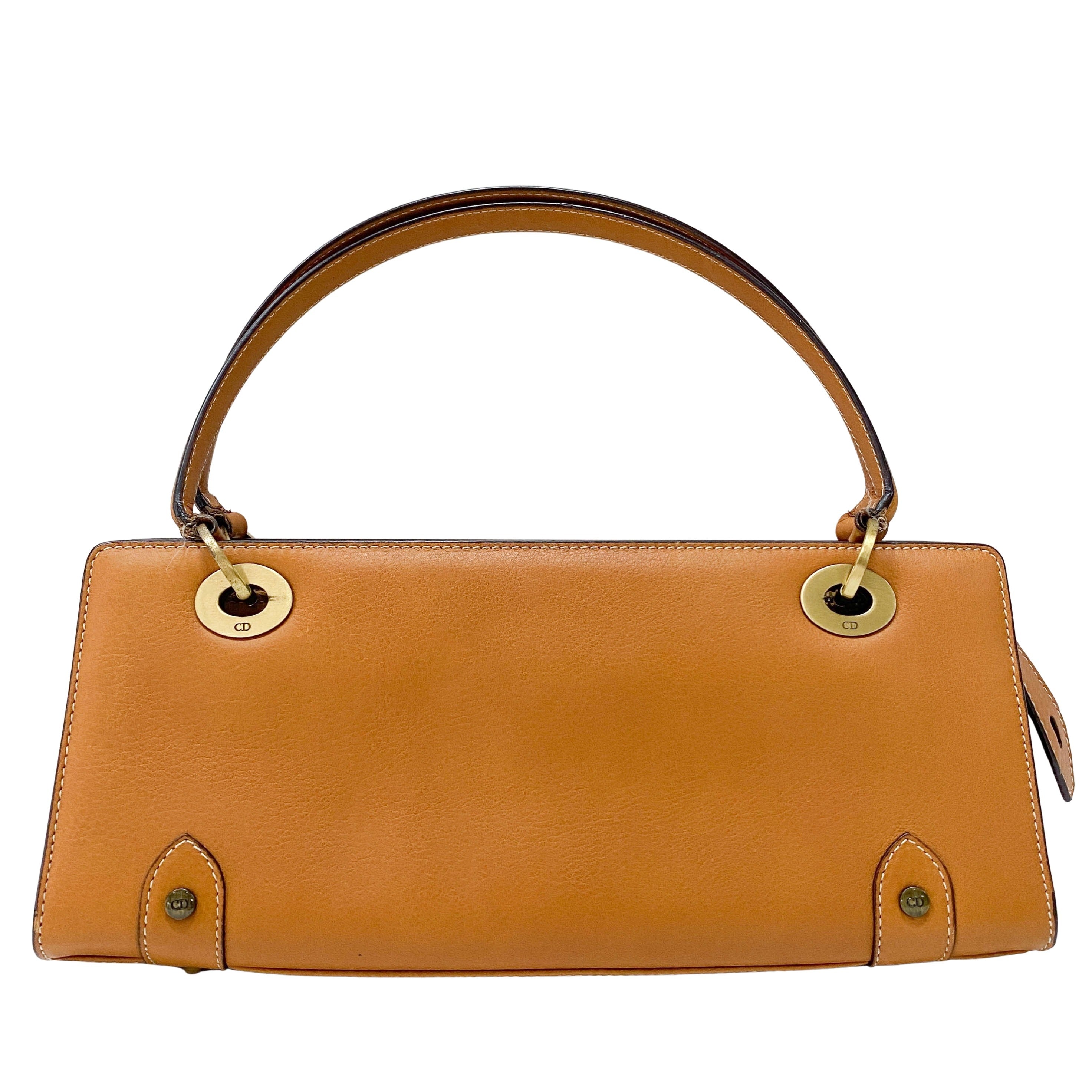 Brown Leather Charm Shoulder Bag