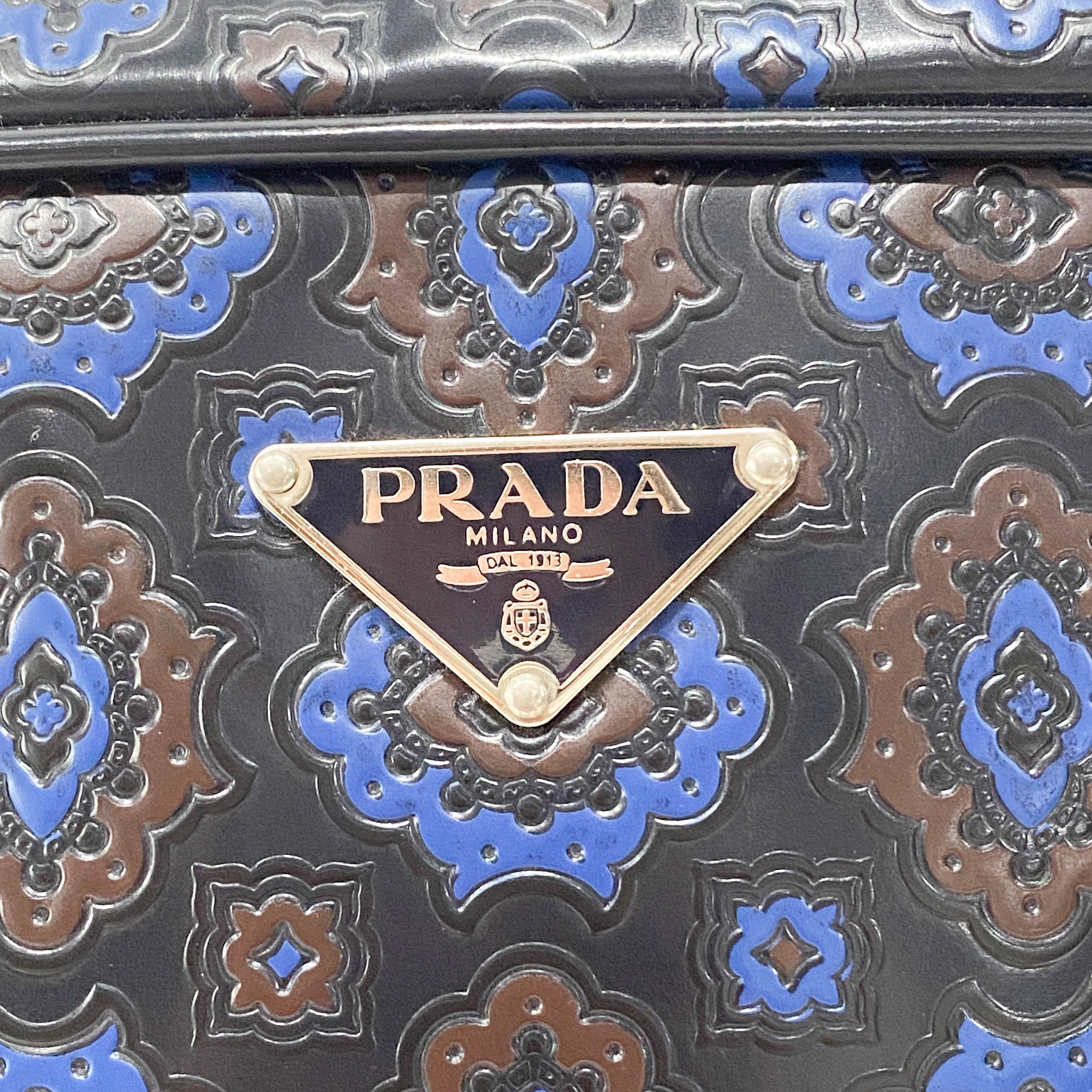 Navy Leather Bowling Bag