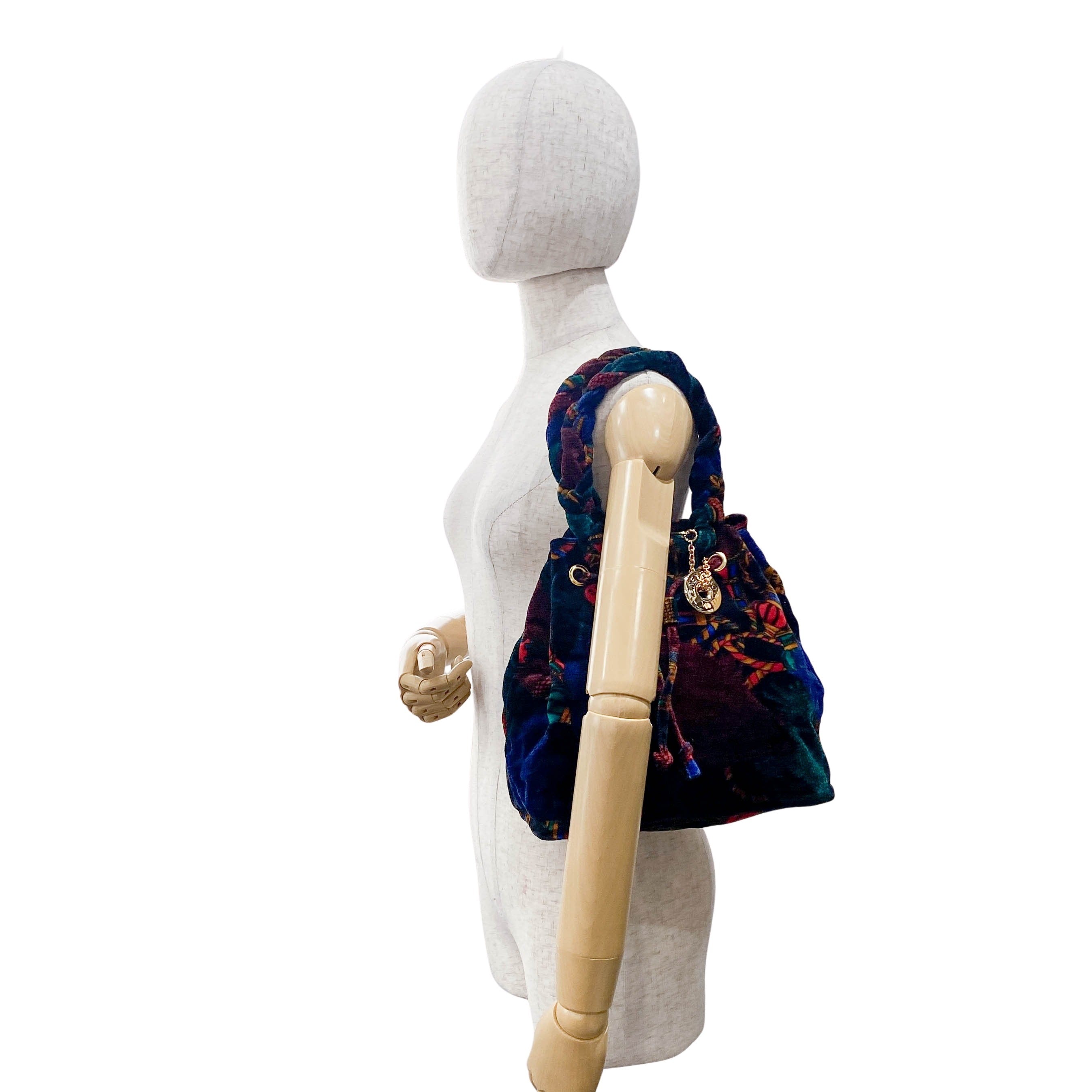 Dark Multicolor Pattern Velvet Bag