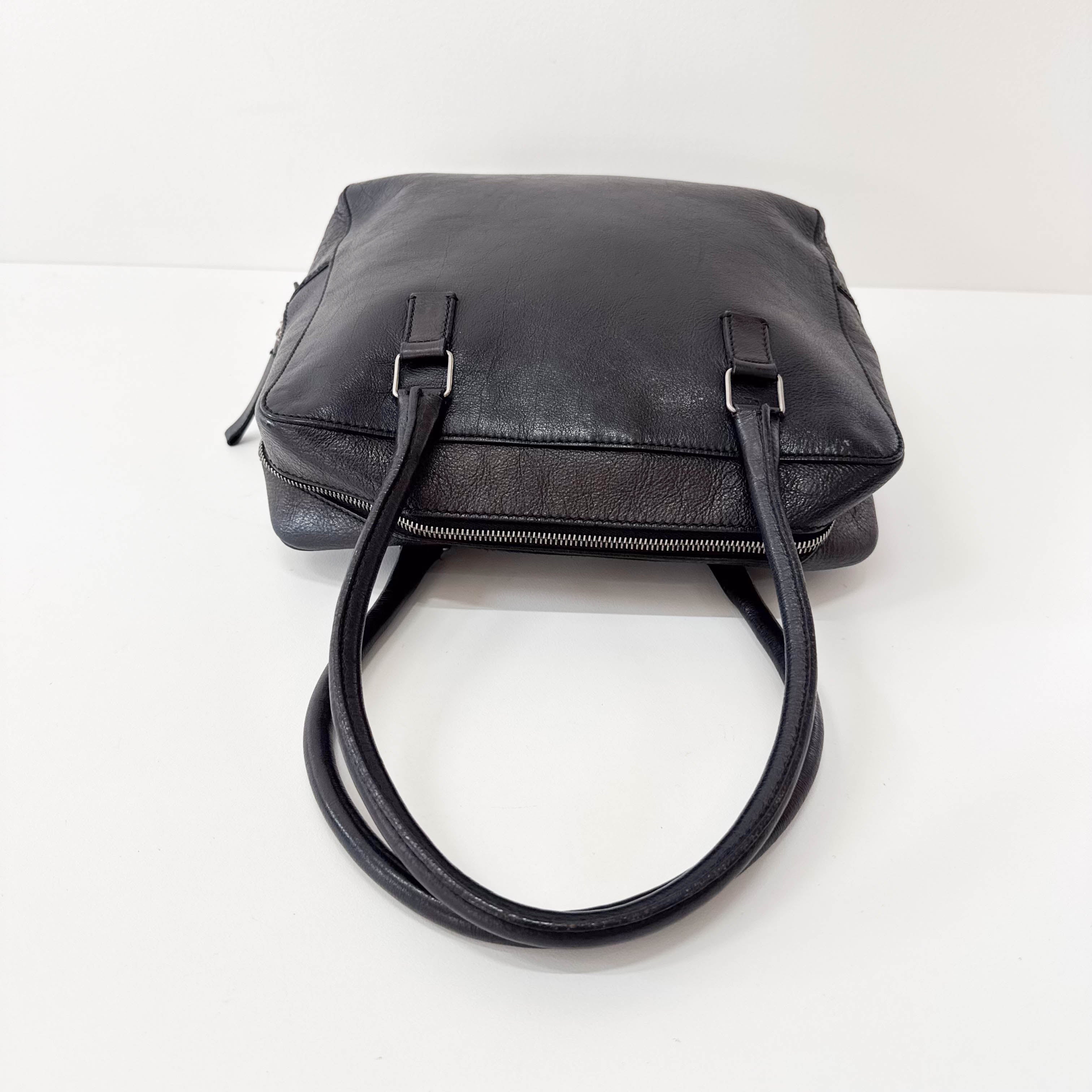 Archive Black Leather Shoulder Bag