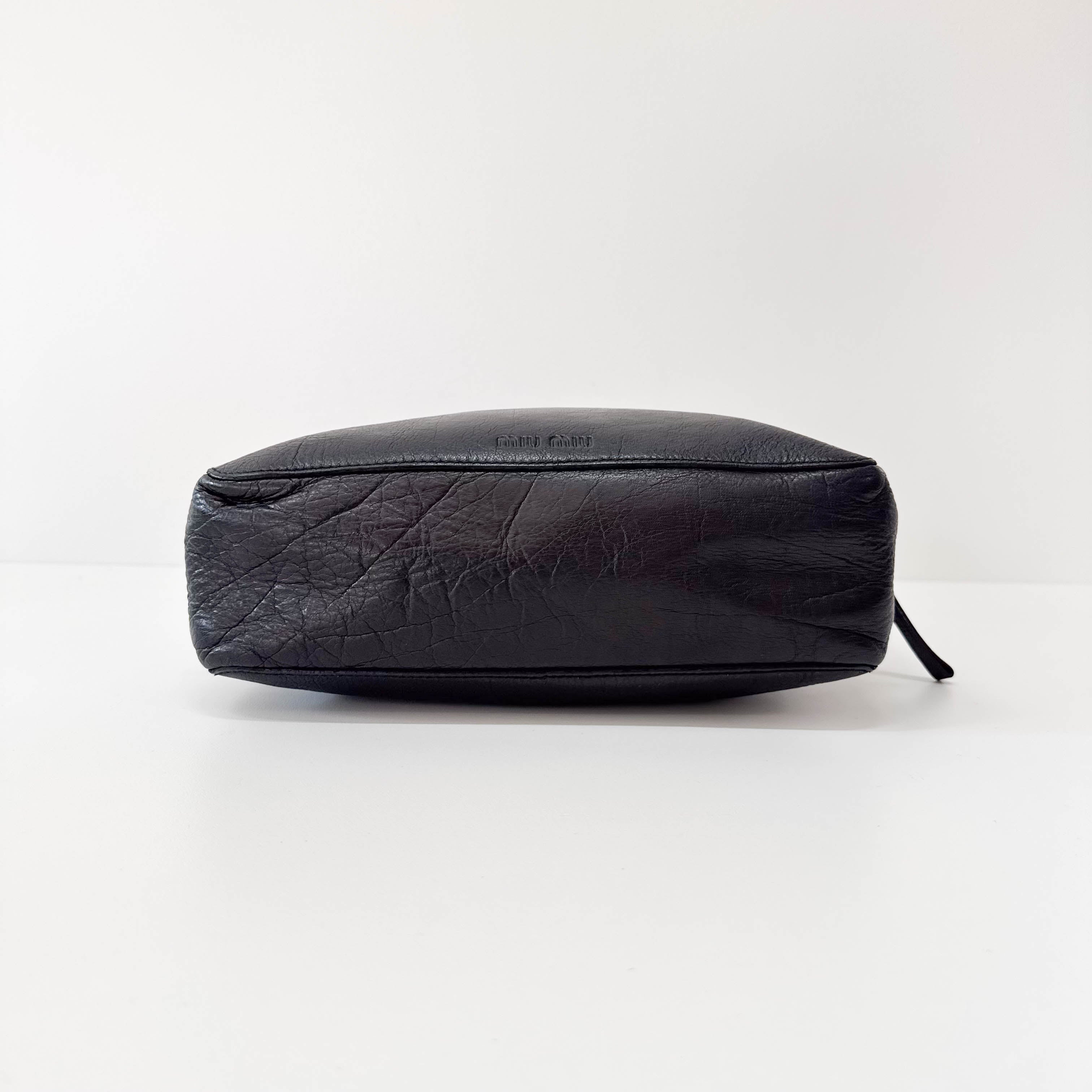 Archive Black Leather Shoulder Bag