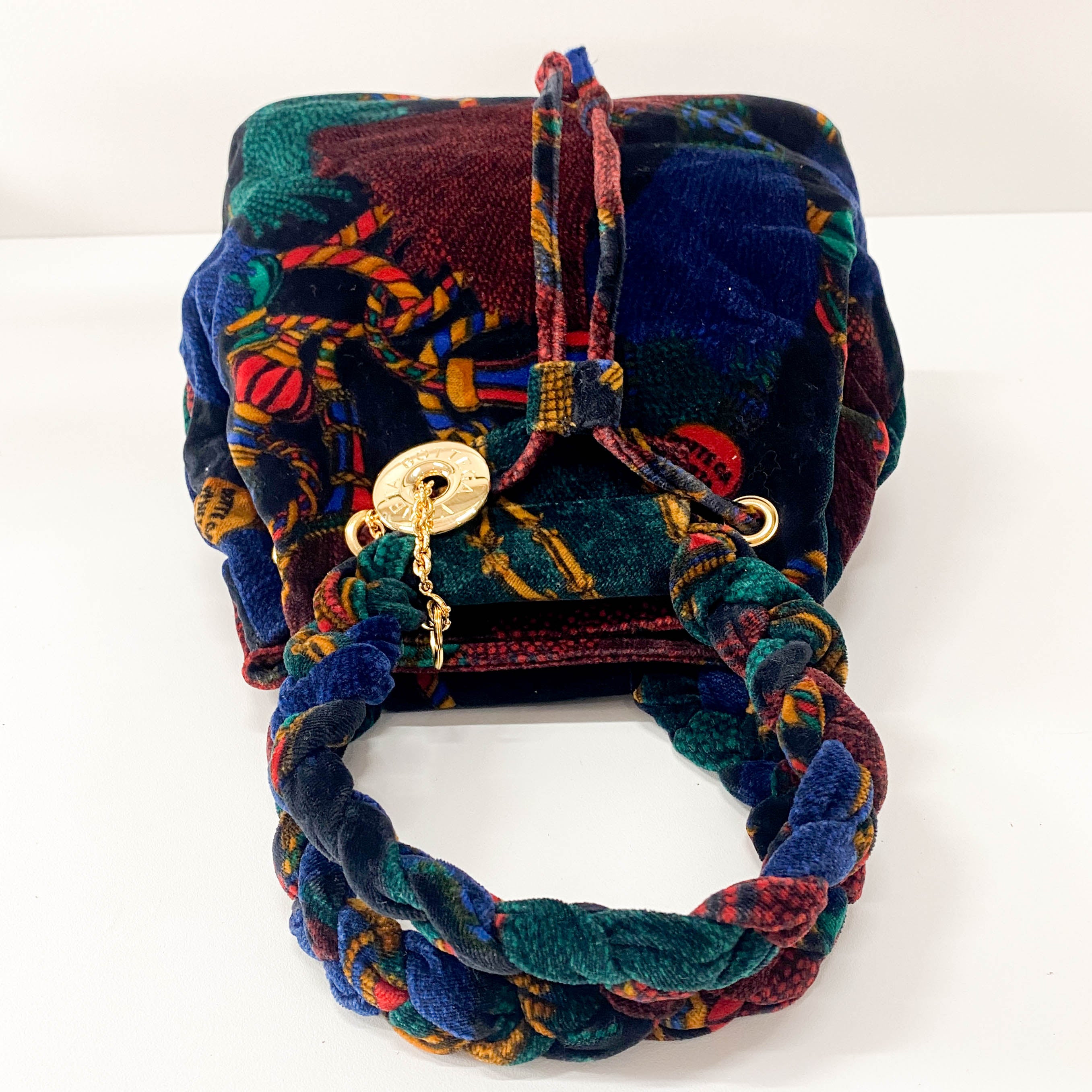 Dark Multicolor Pattern Velvet Bag