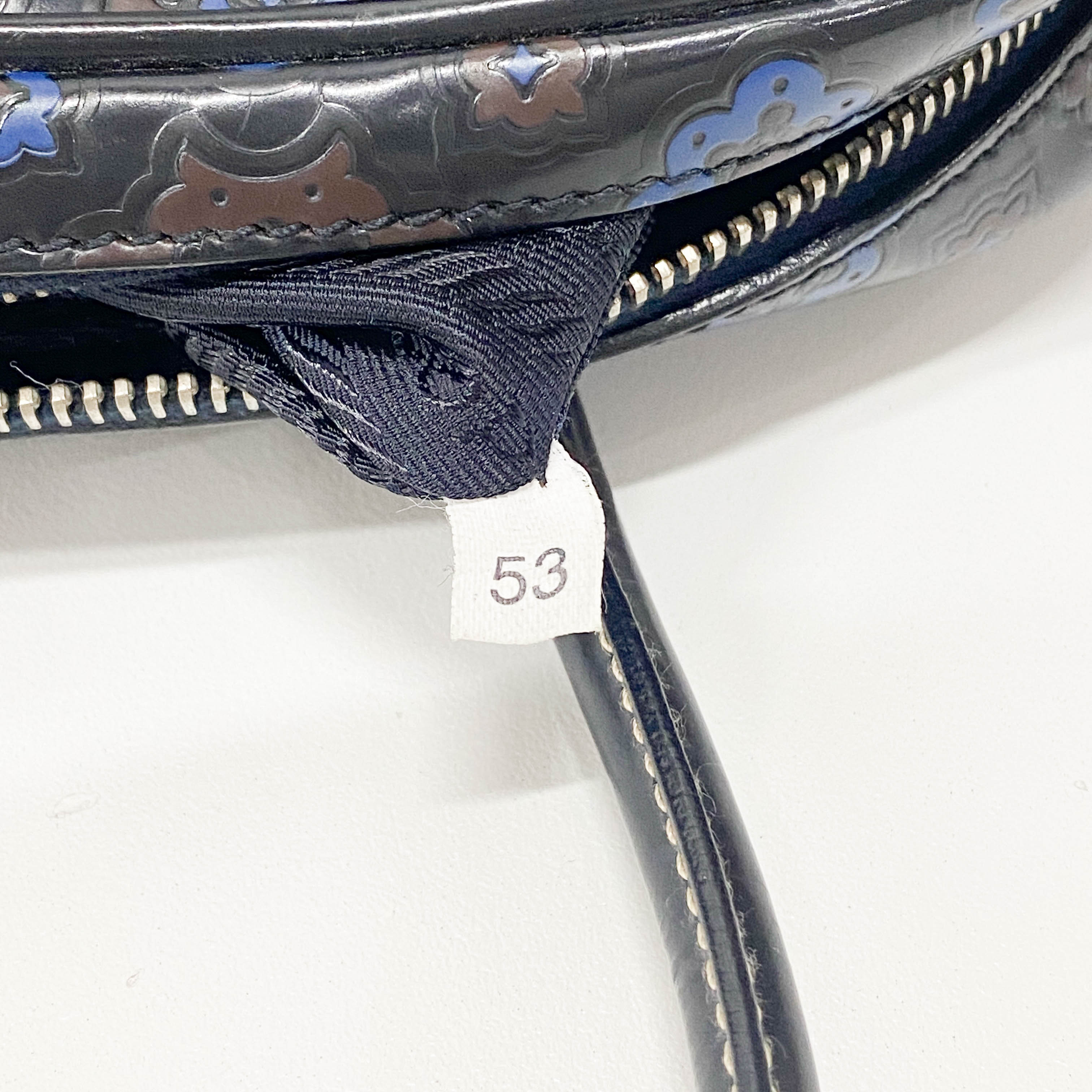 Navy Leather Bowling Bag