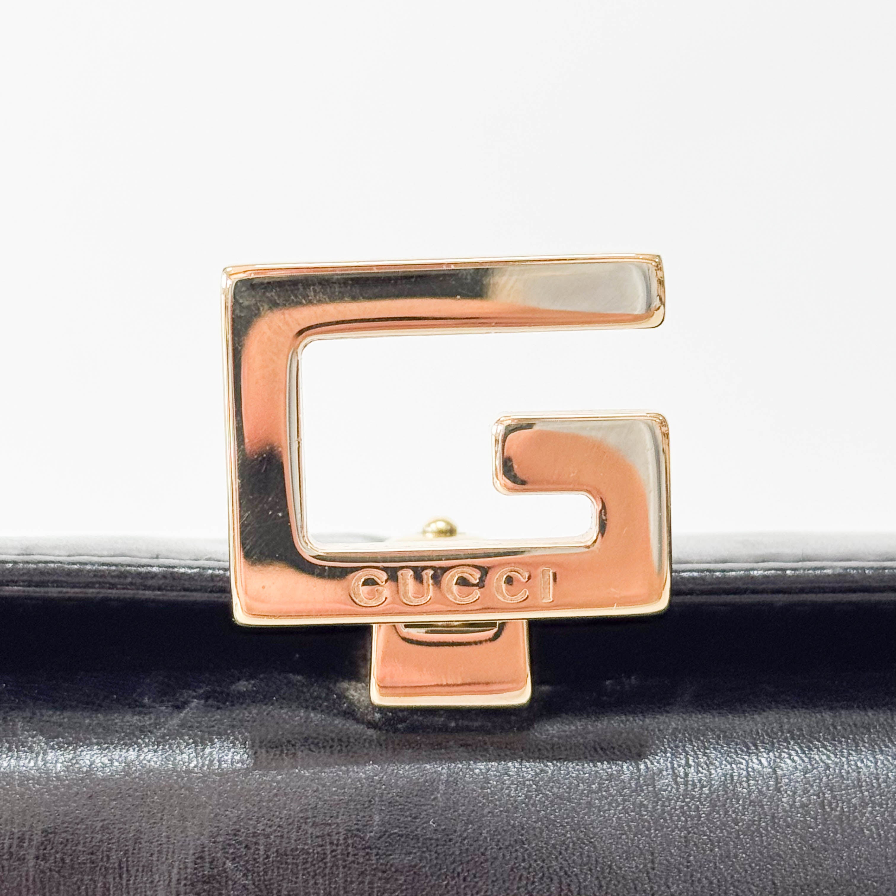 Black Leather Handle Bag