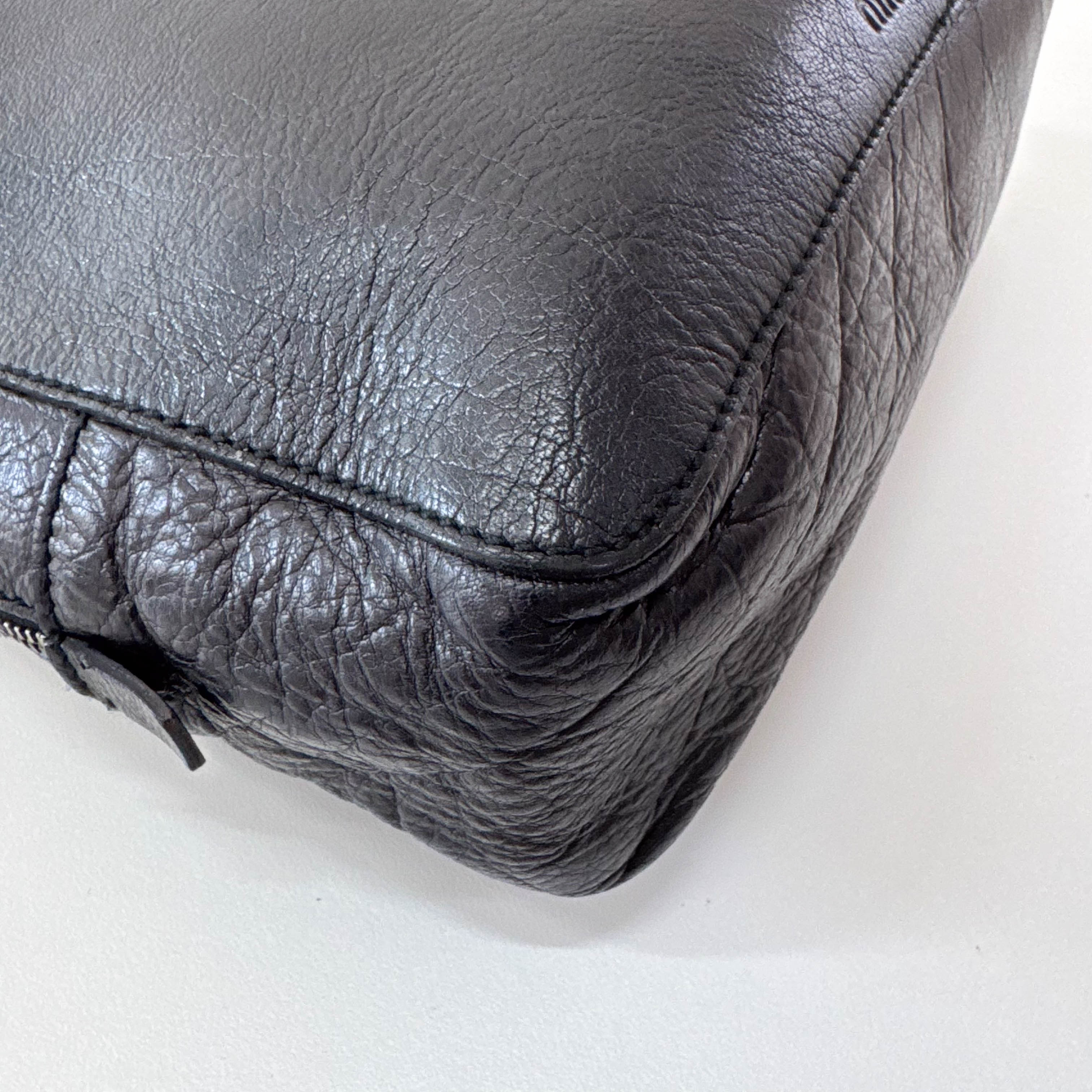 Archive Black Leather Shoulder Bag