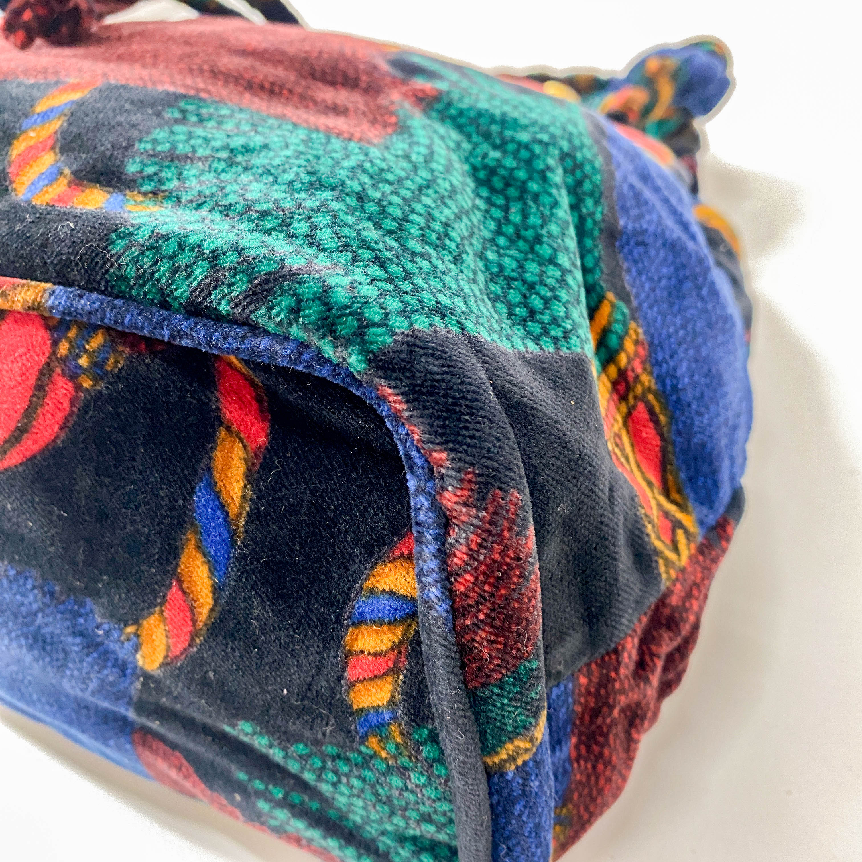 Dark Multicolor Pattern Velvet Bag