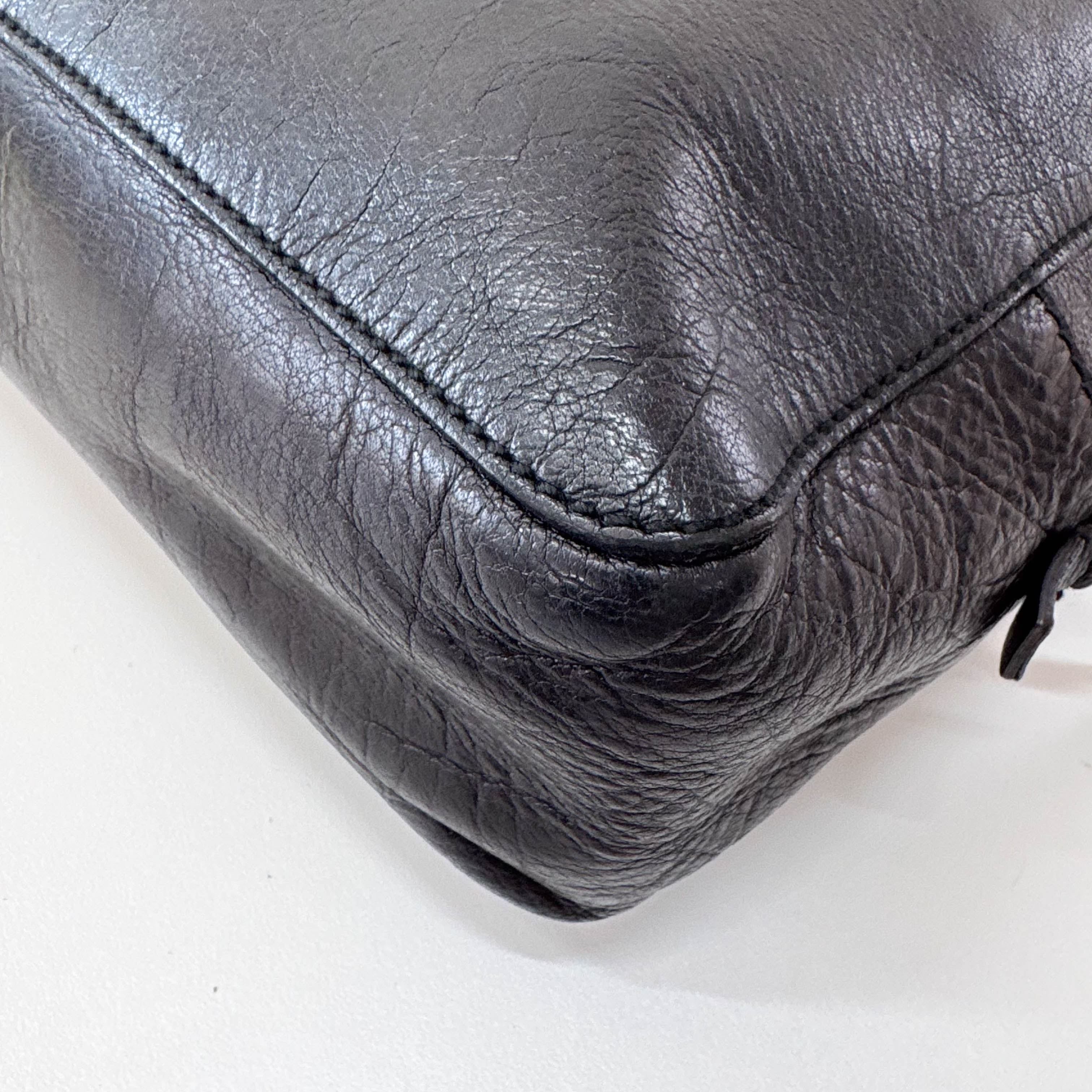 Archive Black Leather Shoulder Bag