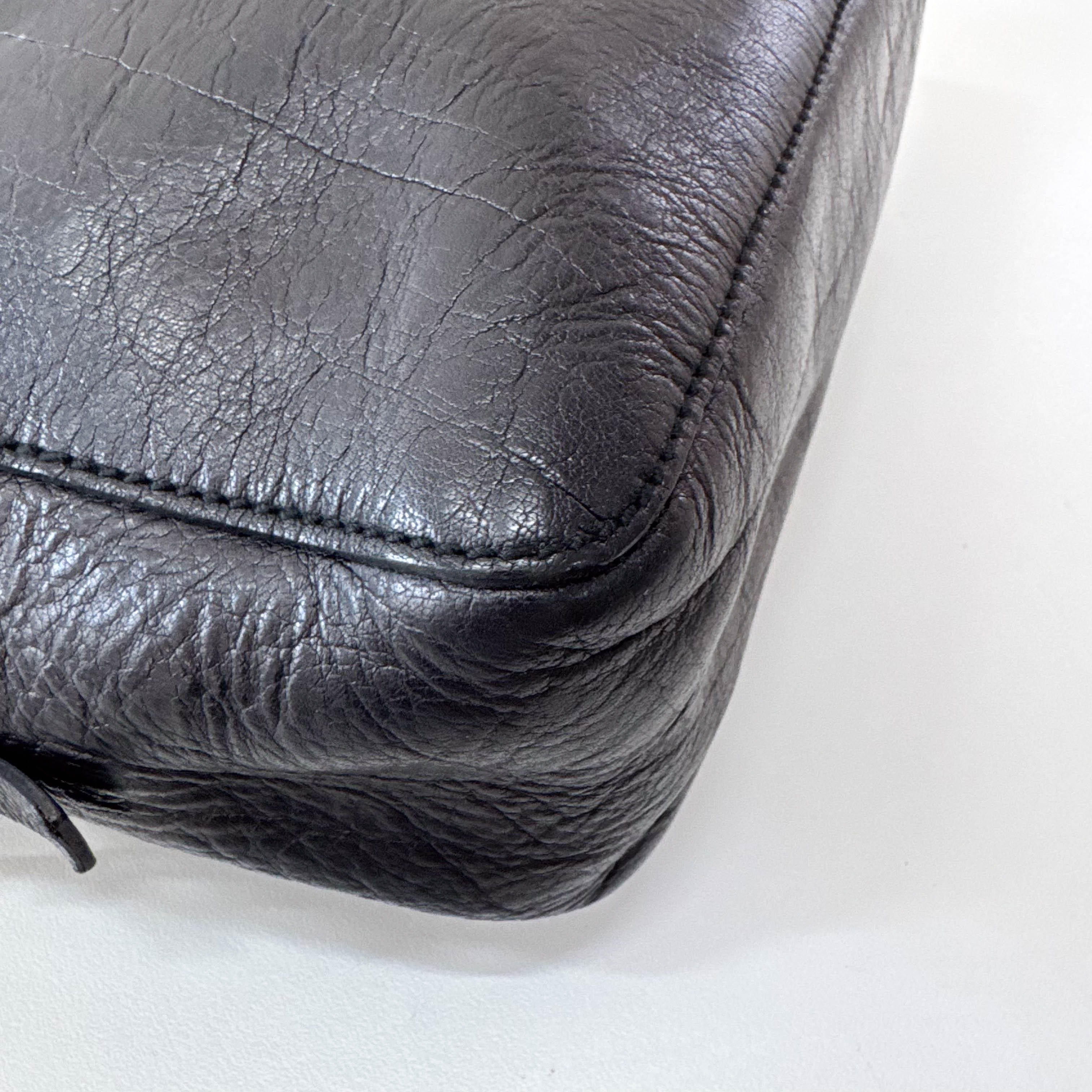 Archive Black Leather Shoulder Bag