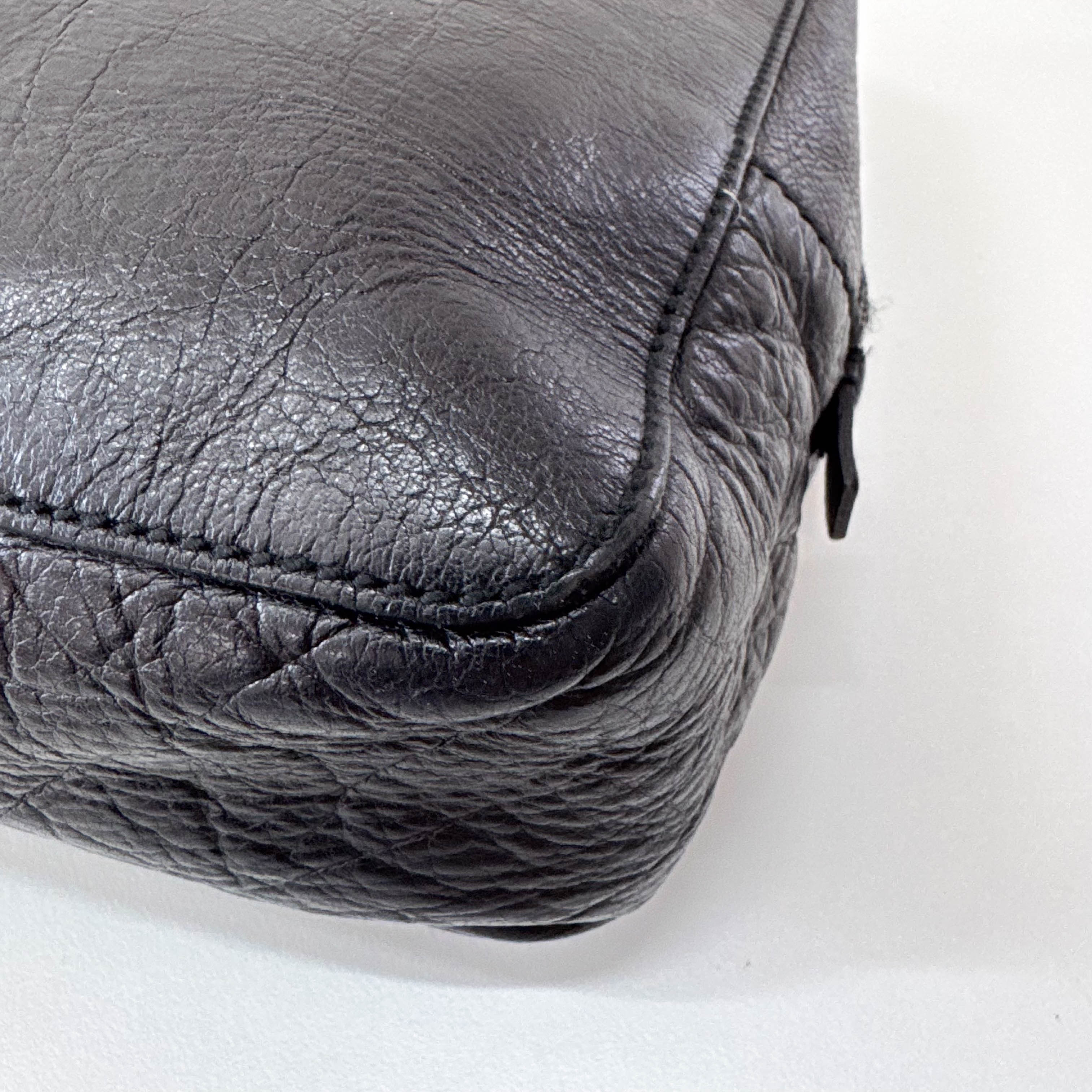 Archive Black Leather Shoulder Bag