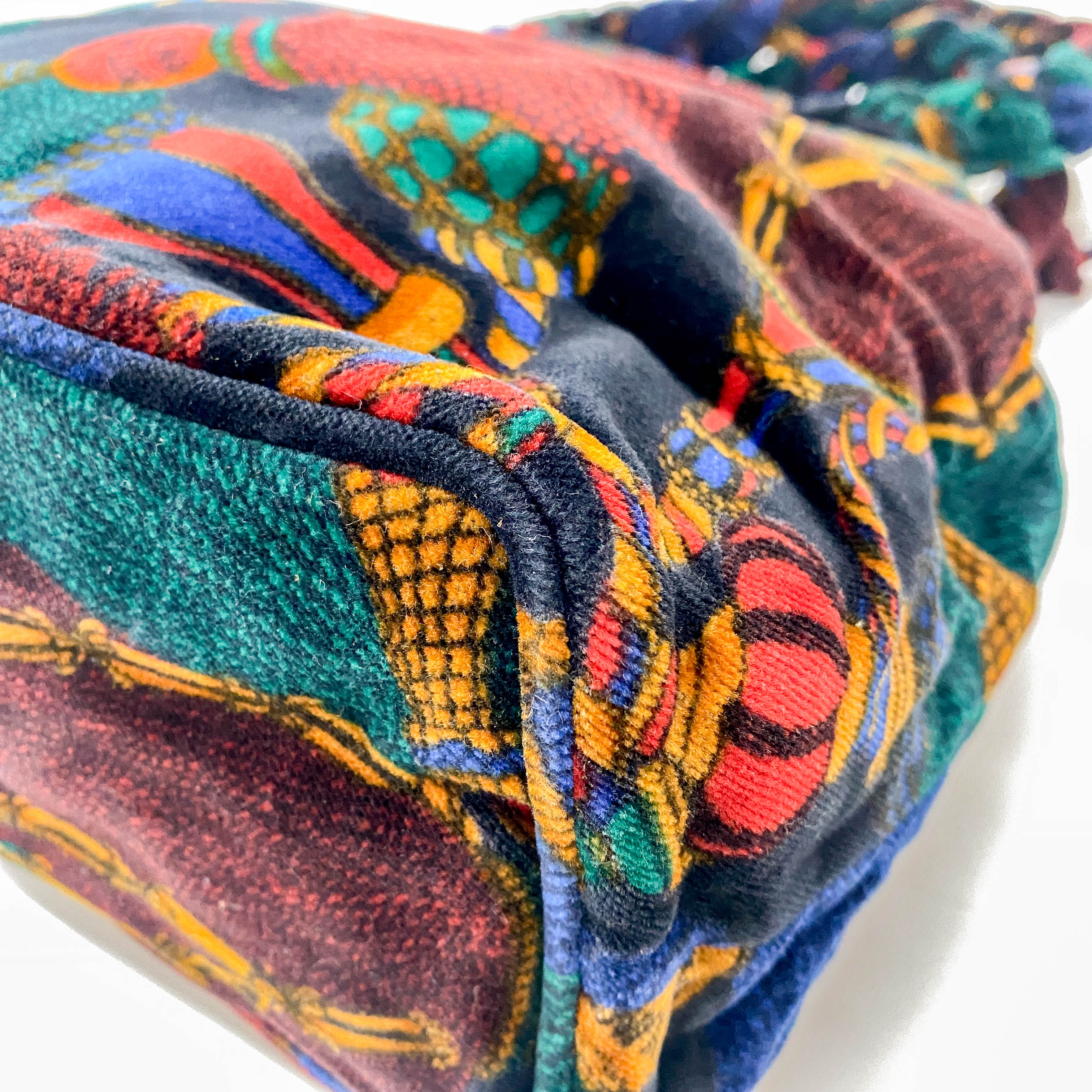 Dark Multicolor Pattern Velvet Bag