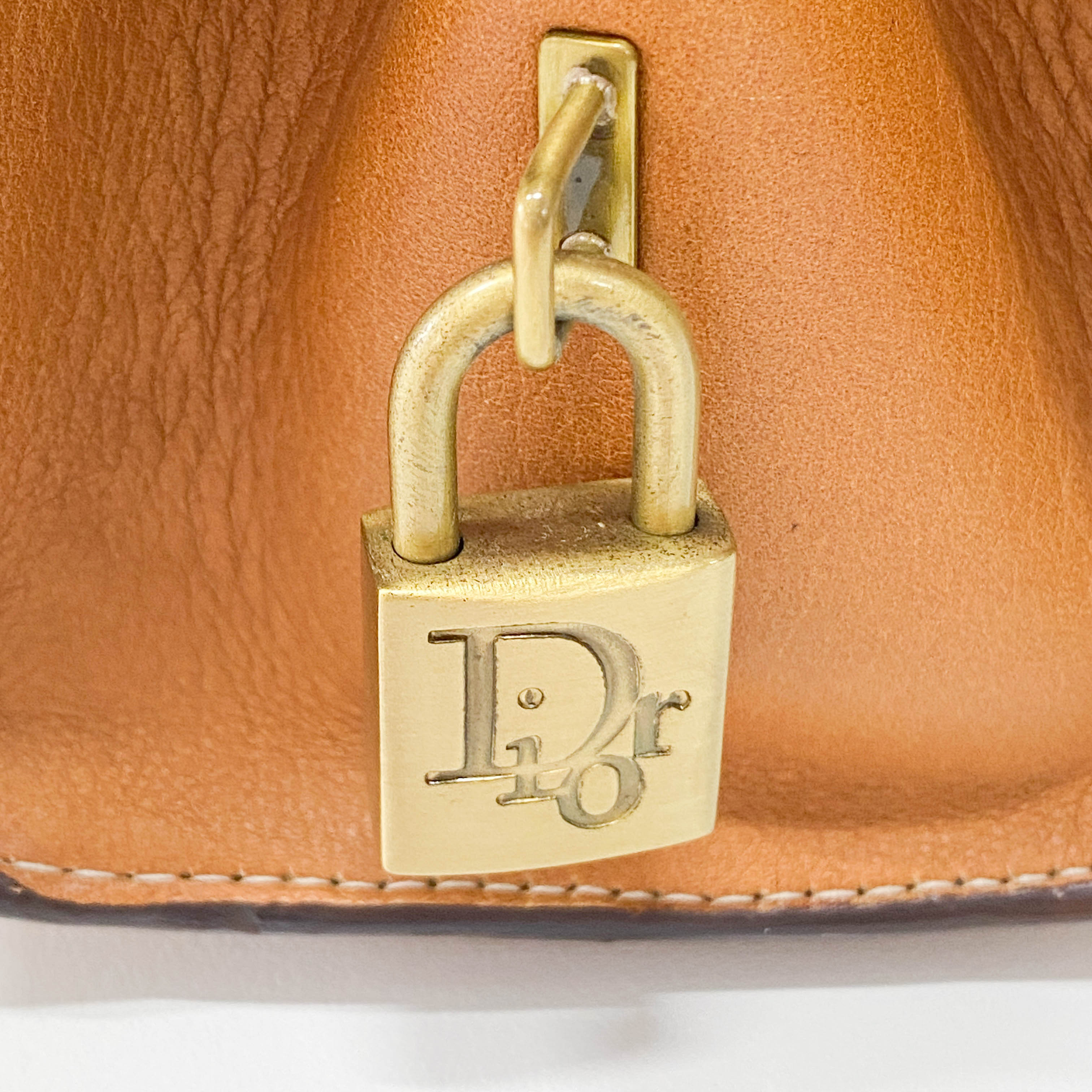 Brown Leather Charm Shoulder Bag