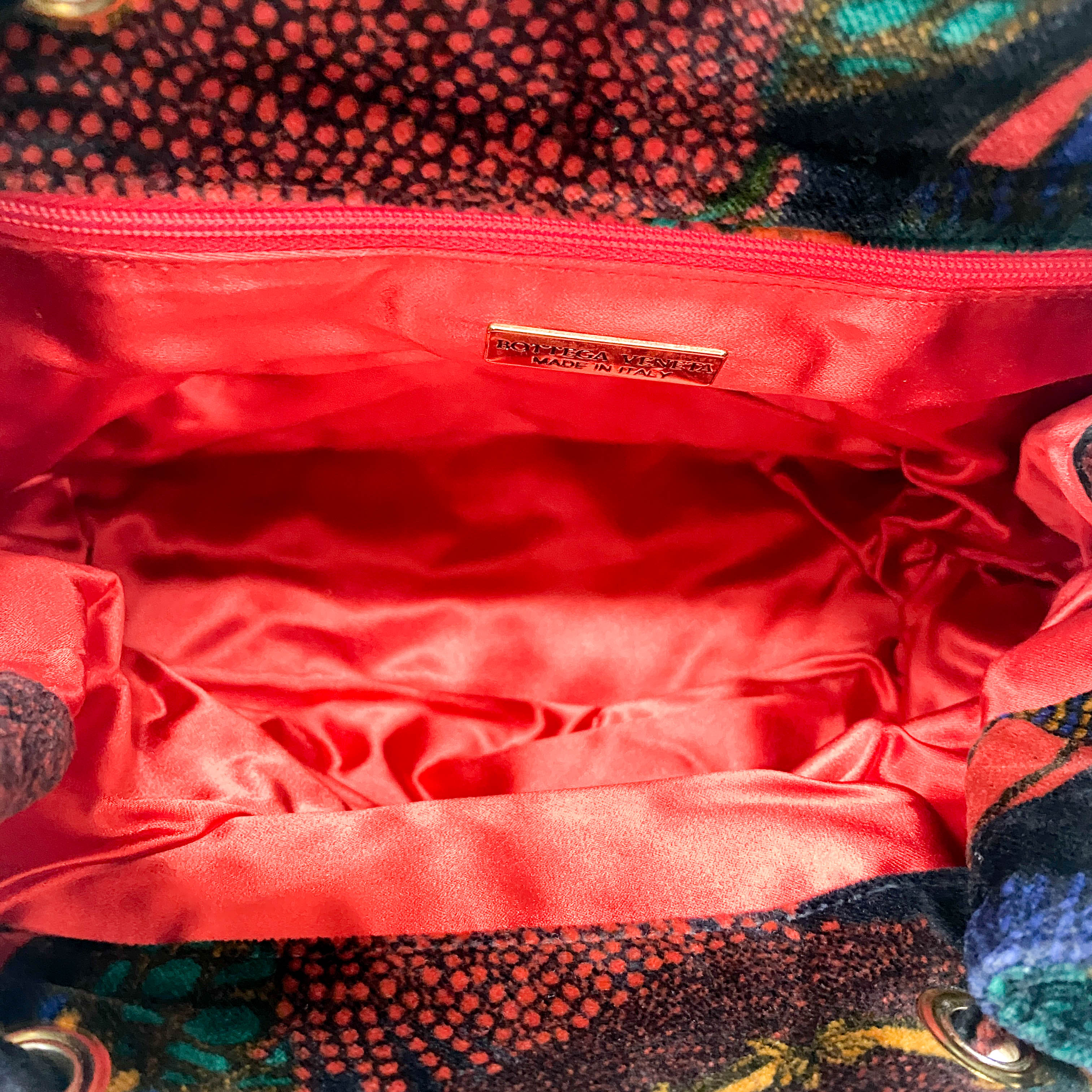 Dark Multicolor Pattern Velvet Bag