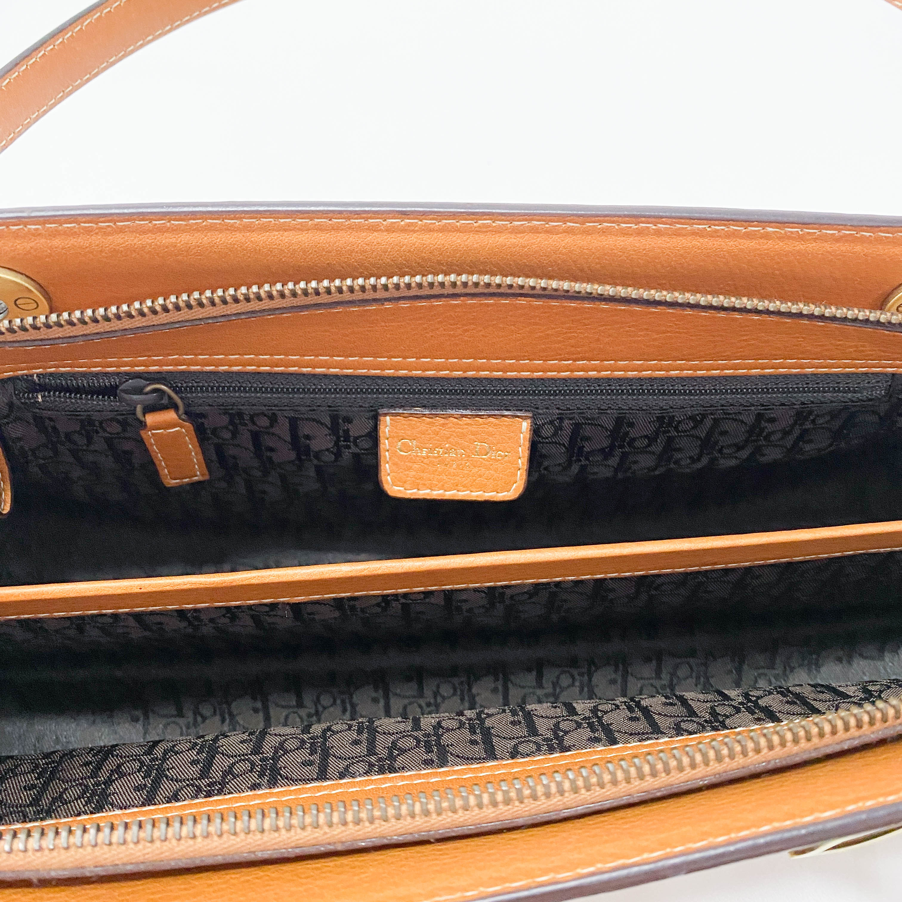 Brown Leather Charm Shoulder Bag
