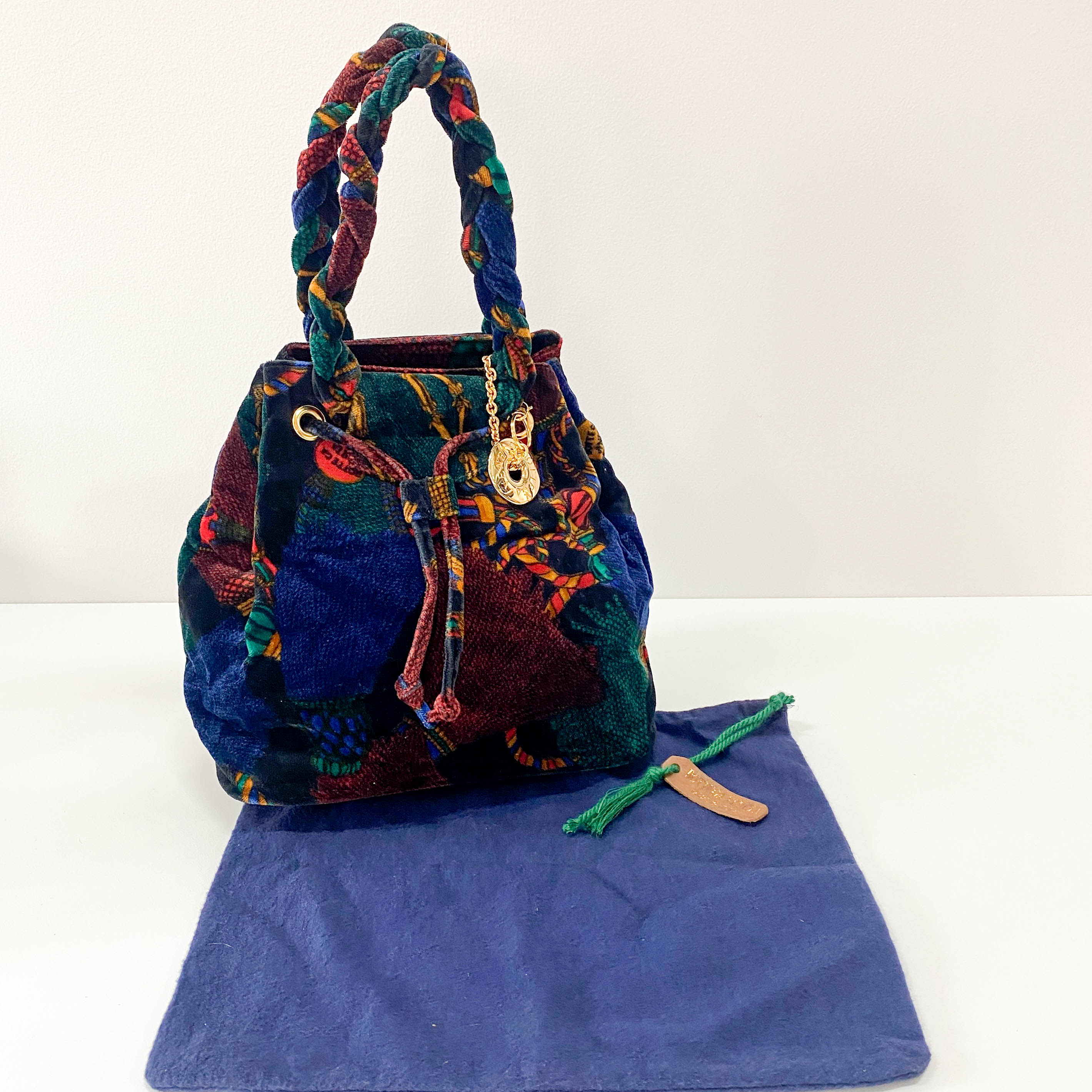 Dark Multicolor Pattern Velvet Bag