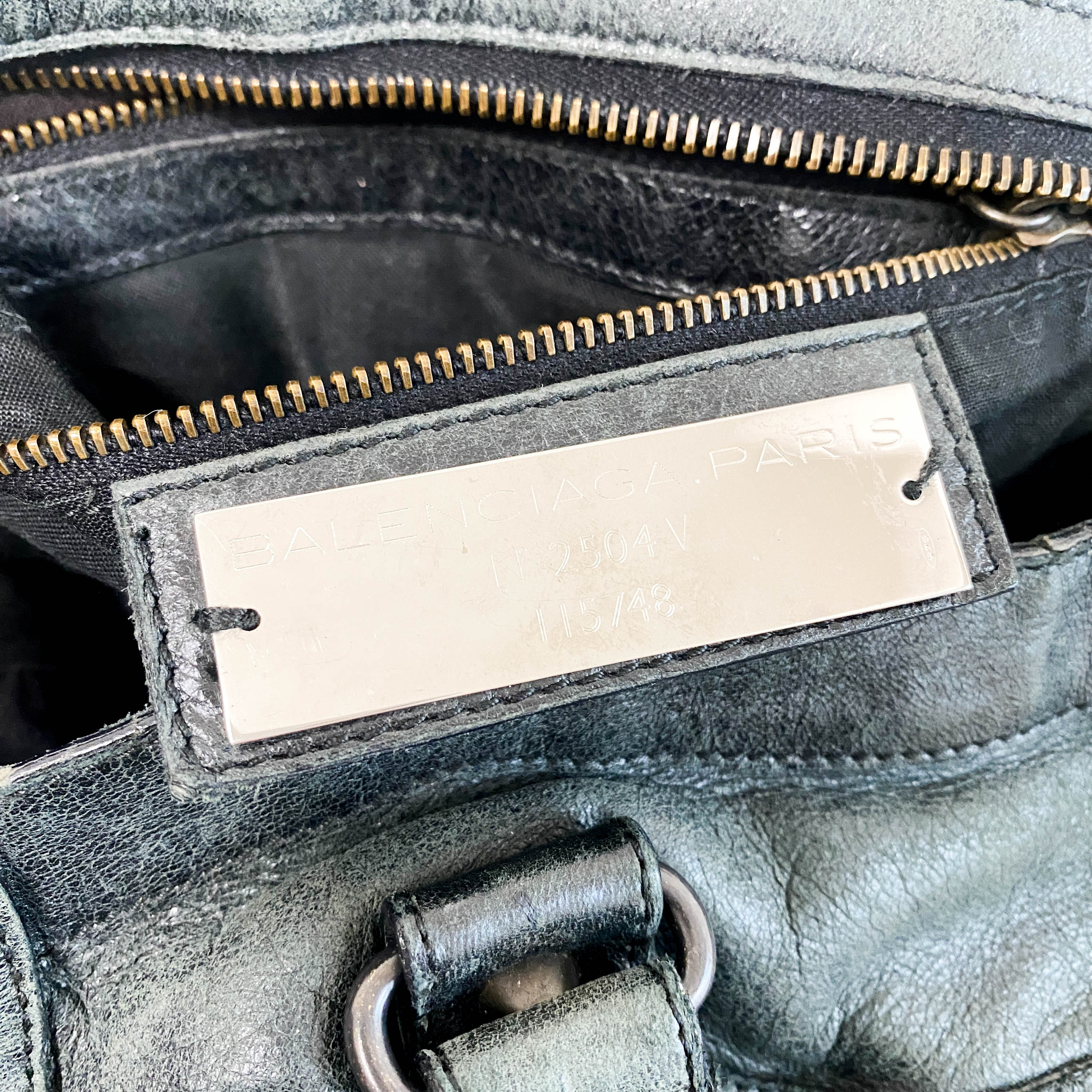 City Black Leather Top Handle Bag