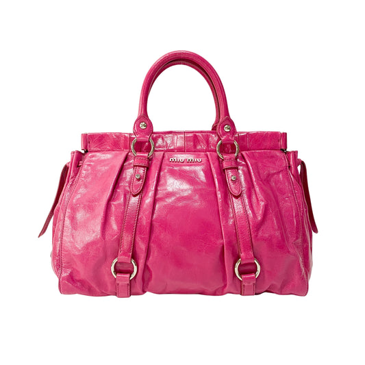 Vitello Pink Leather Two Way Bag