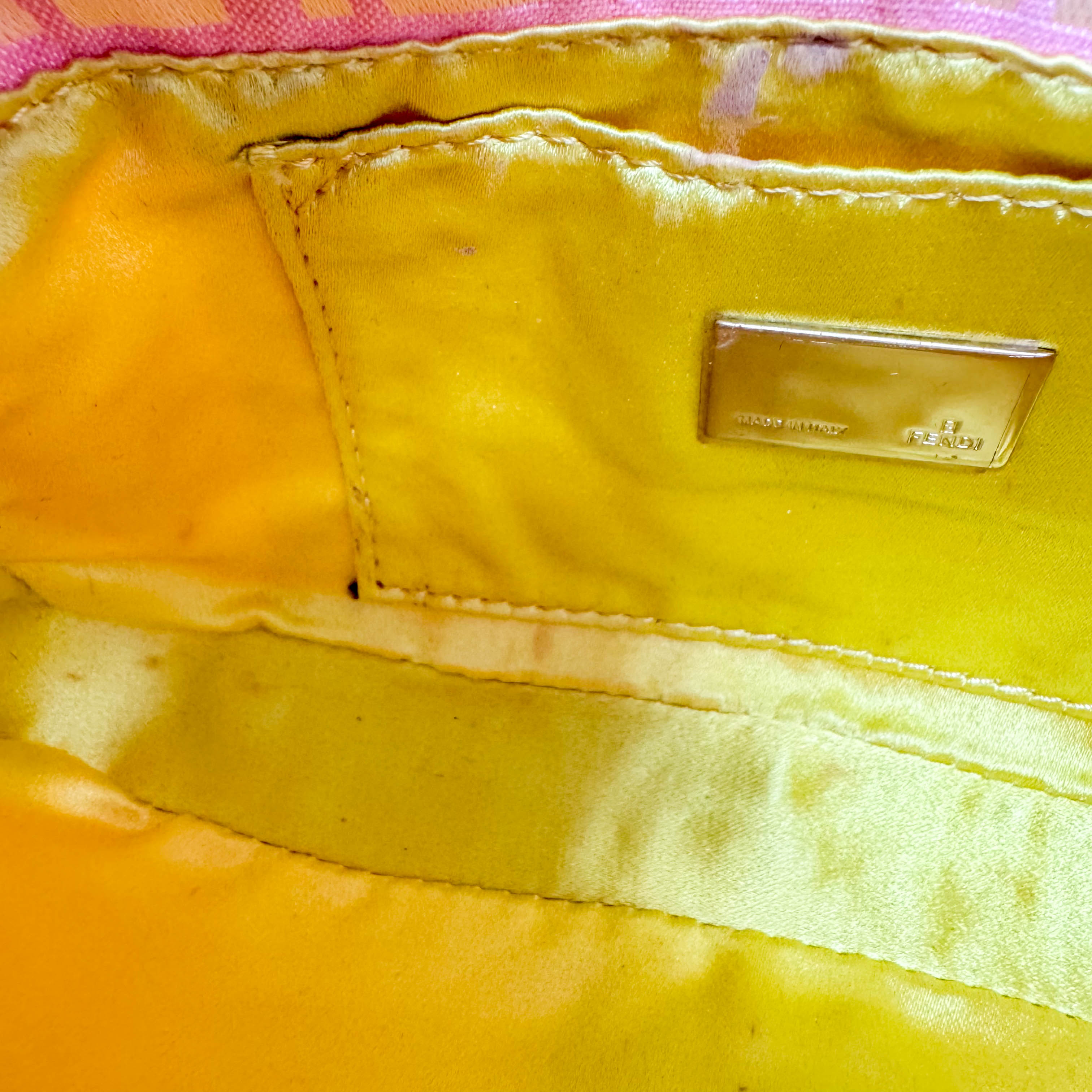 Baguette Mini Pink Beaded Canvas Shoulder Bag