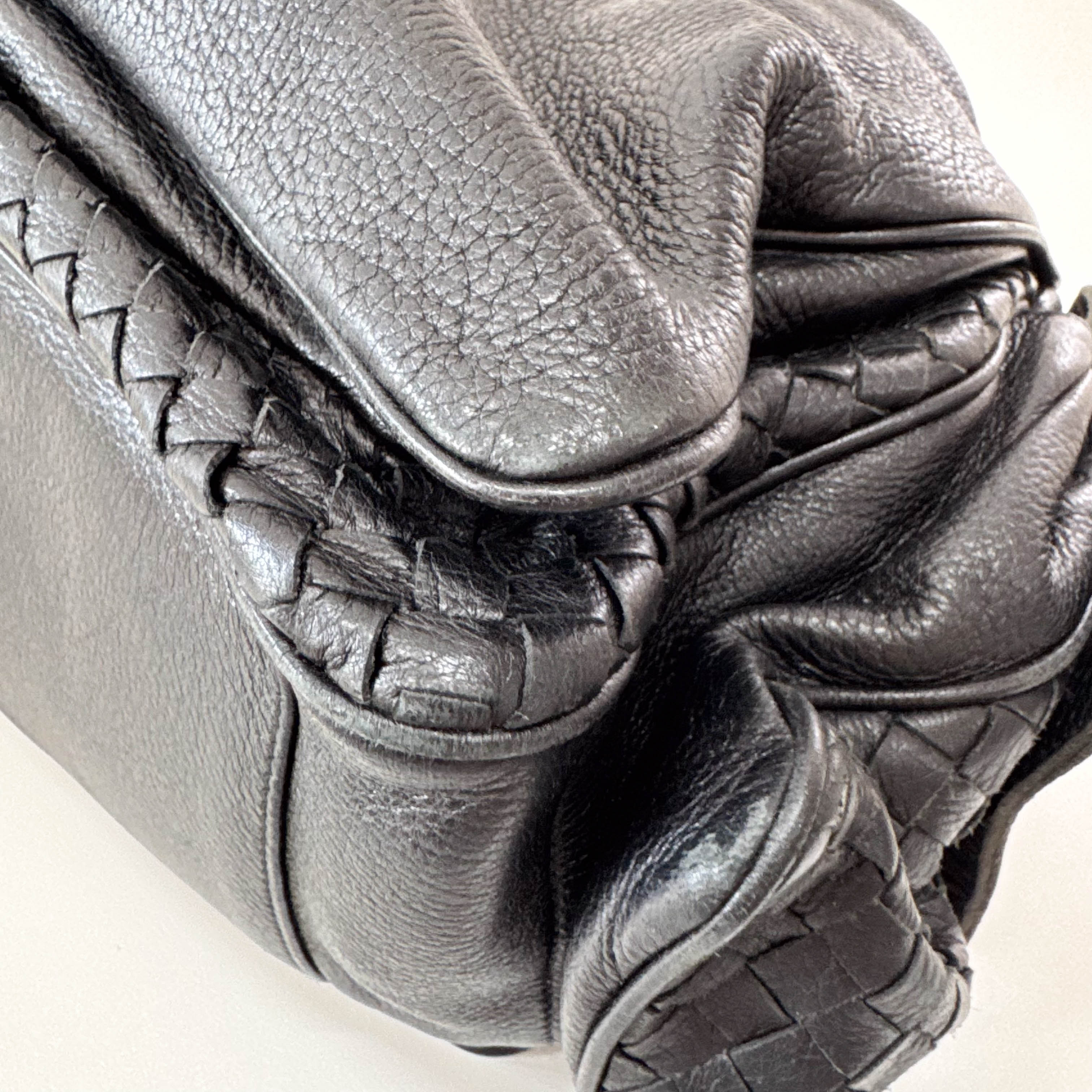 Intrecciato Black Shoulder Bag