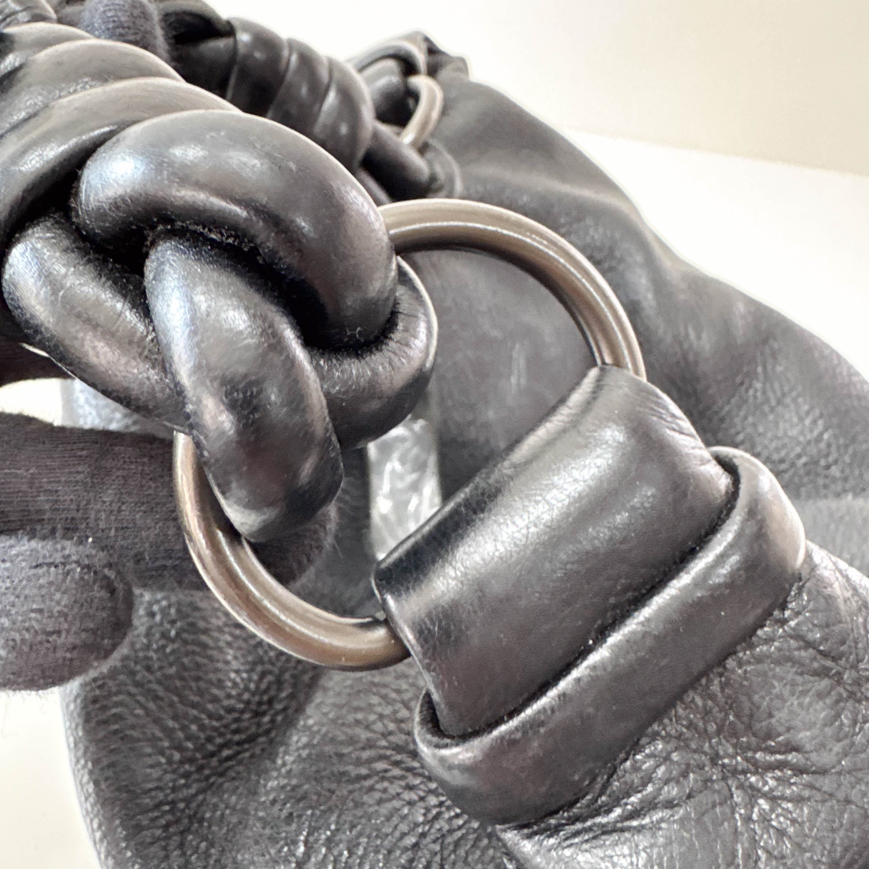 Intrecciato Black Shoulder Bag