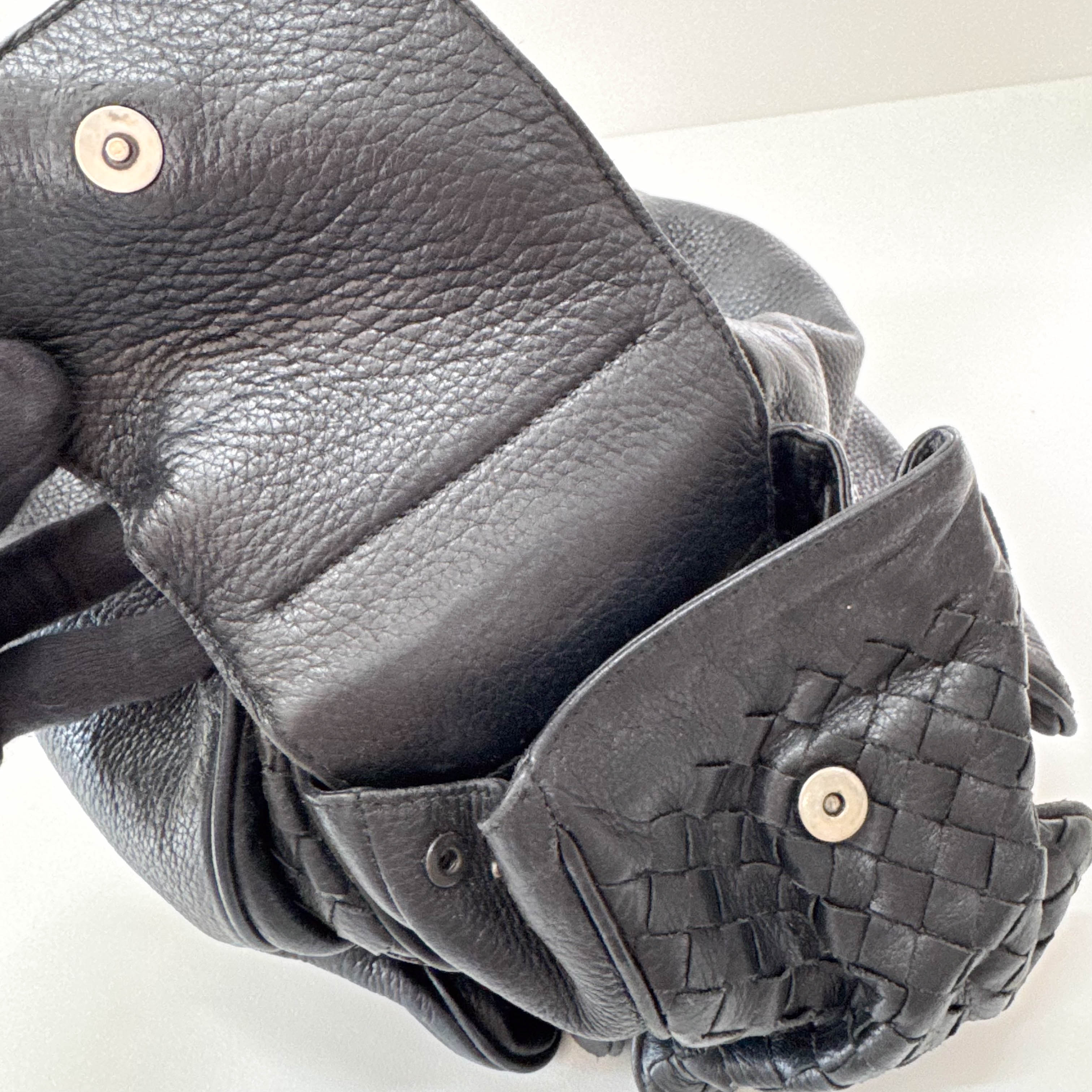 Intrecciato Black Shoulder Bag