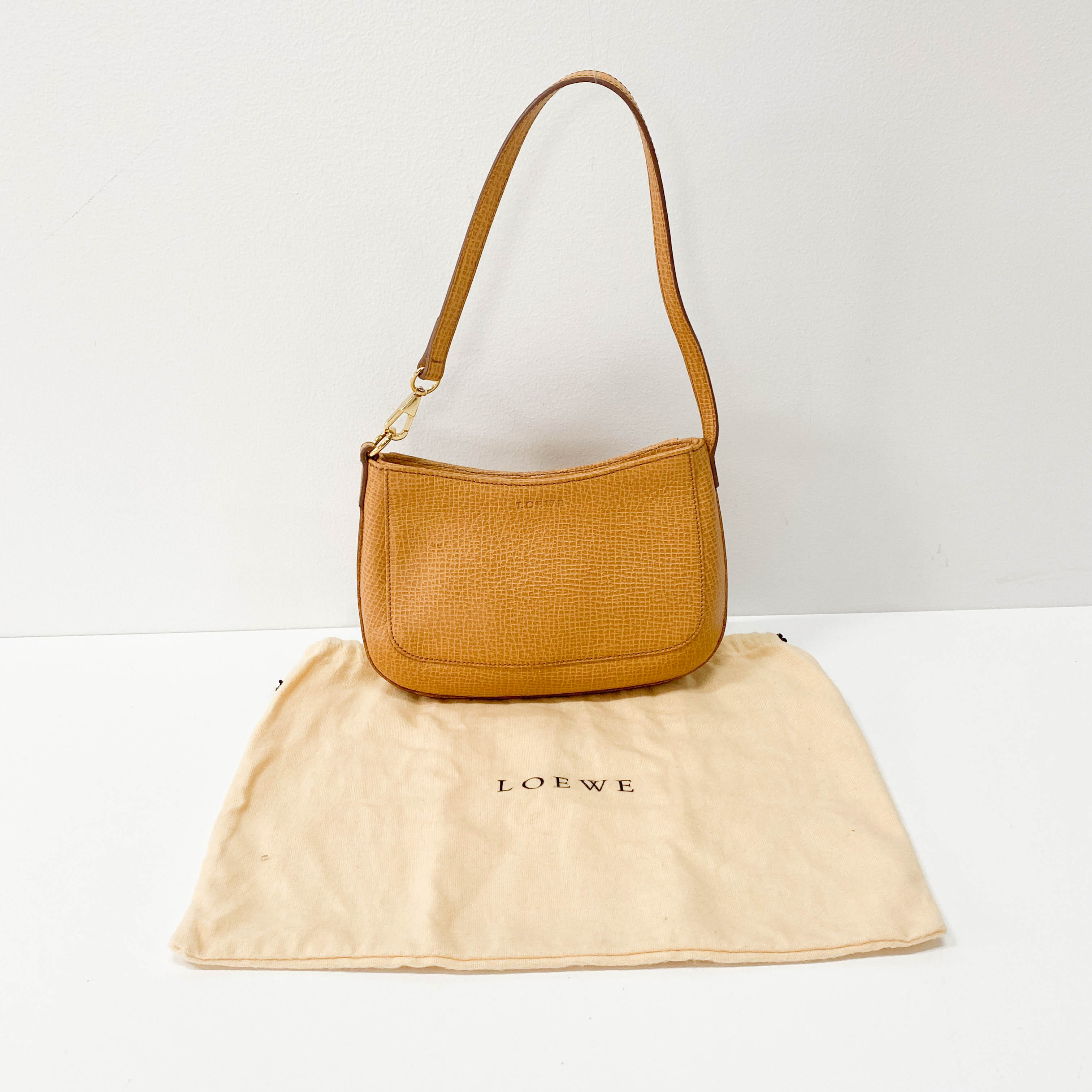 Mini Beige Leather Shoulder Bag