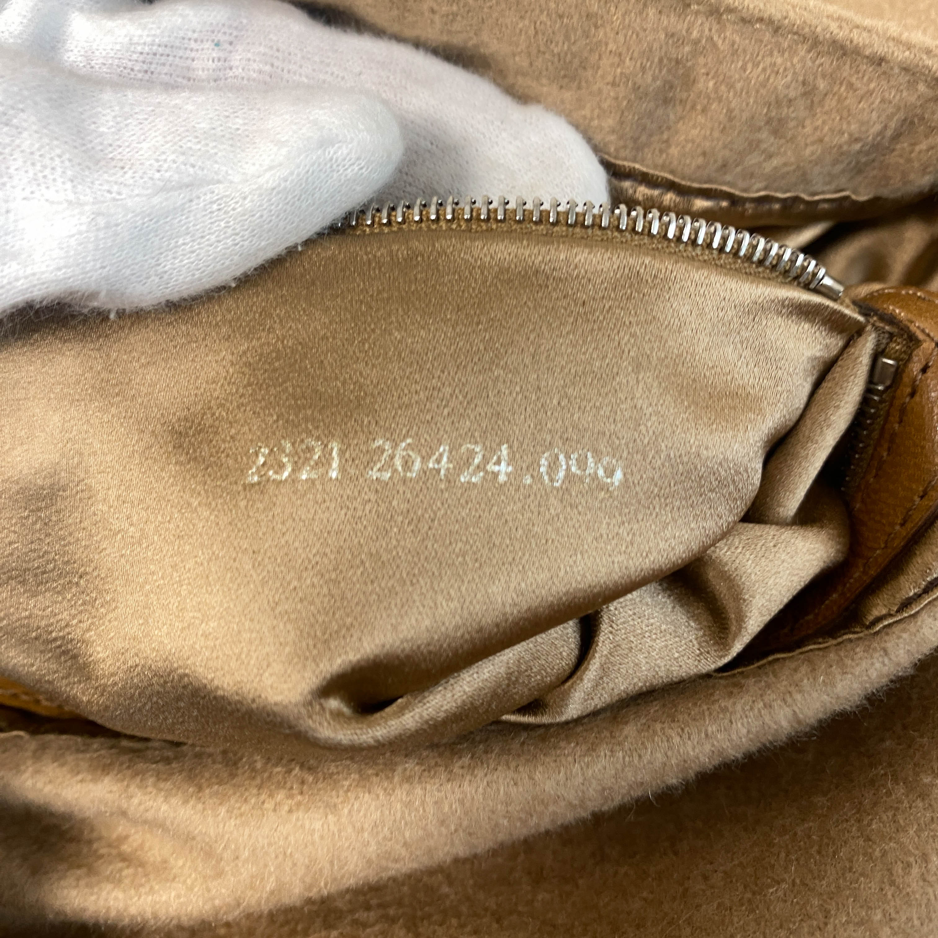 Baguette Brown Cashmere Flower Embroidered with Beads Shoulder Bag