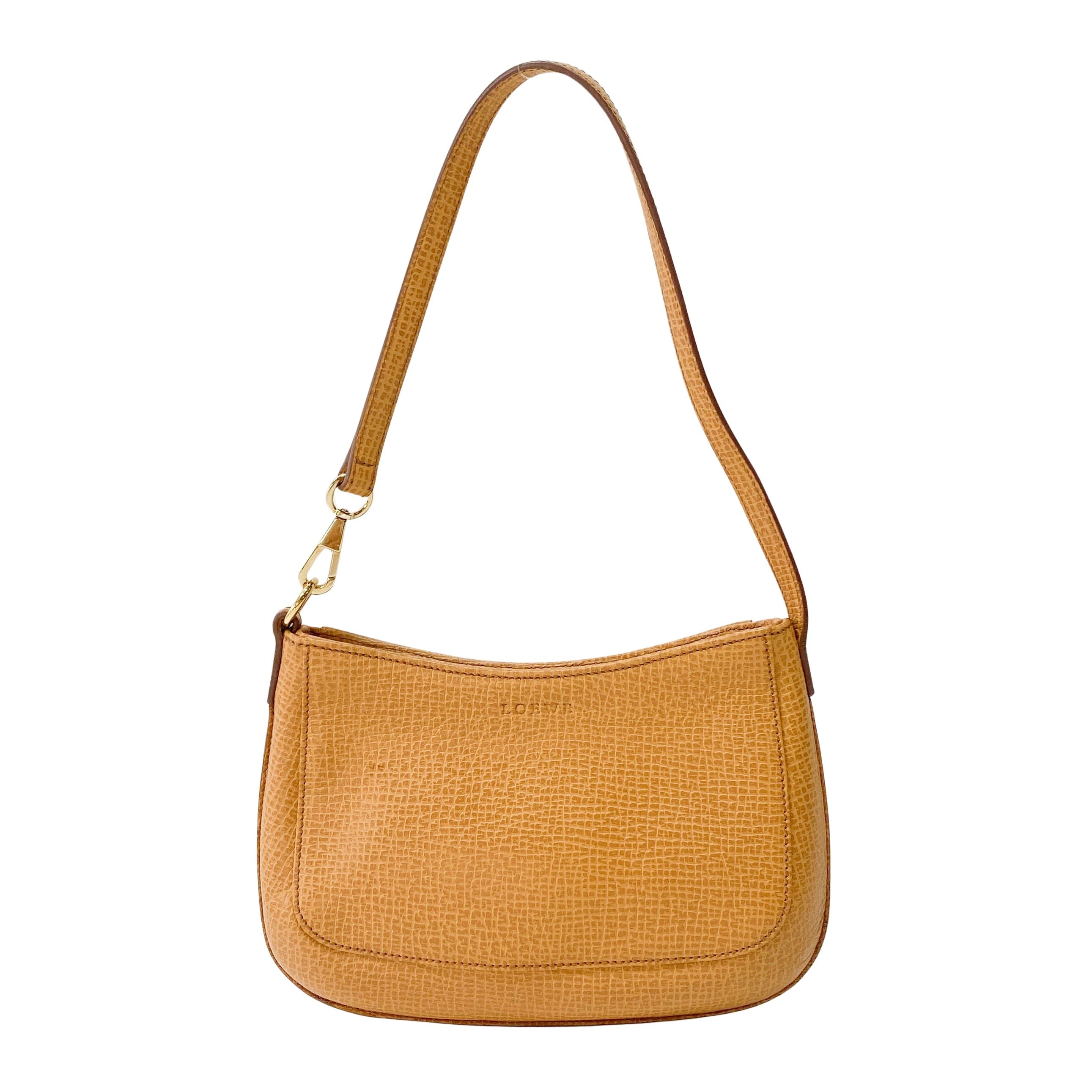 Mini Beige Leather Shoulder Bag