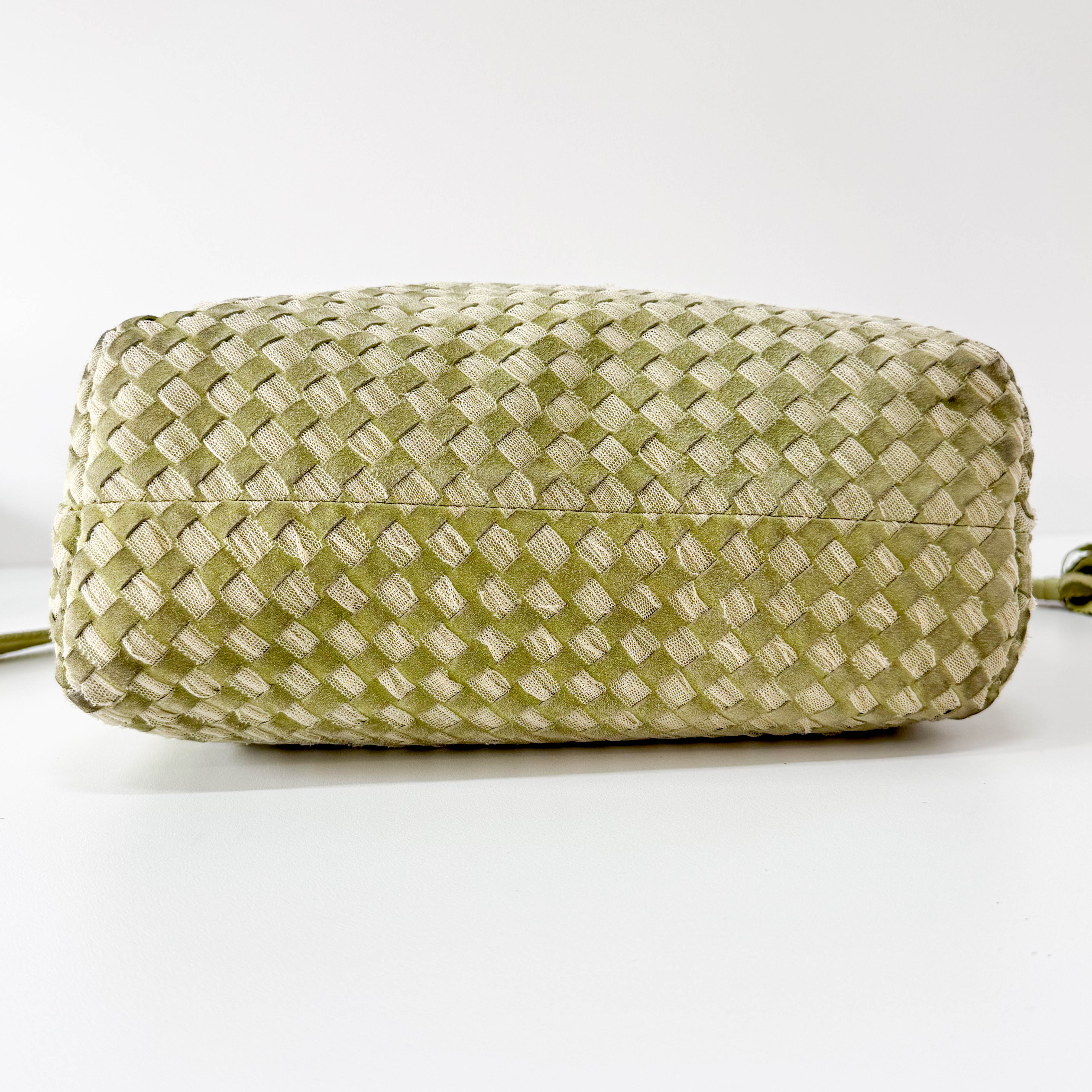 Green Suede Fringed Shoulder Bag