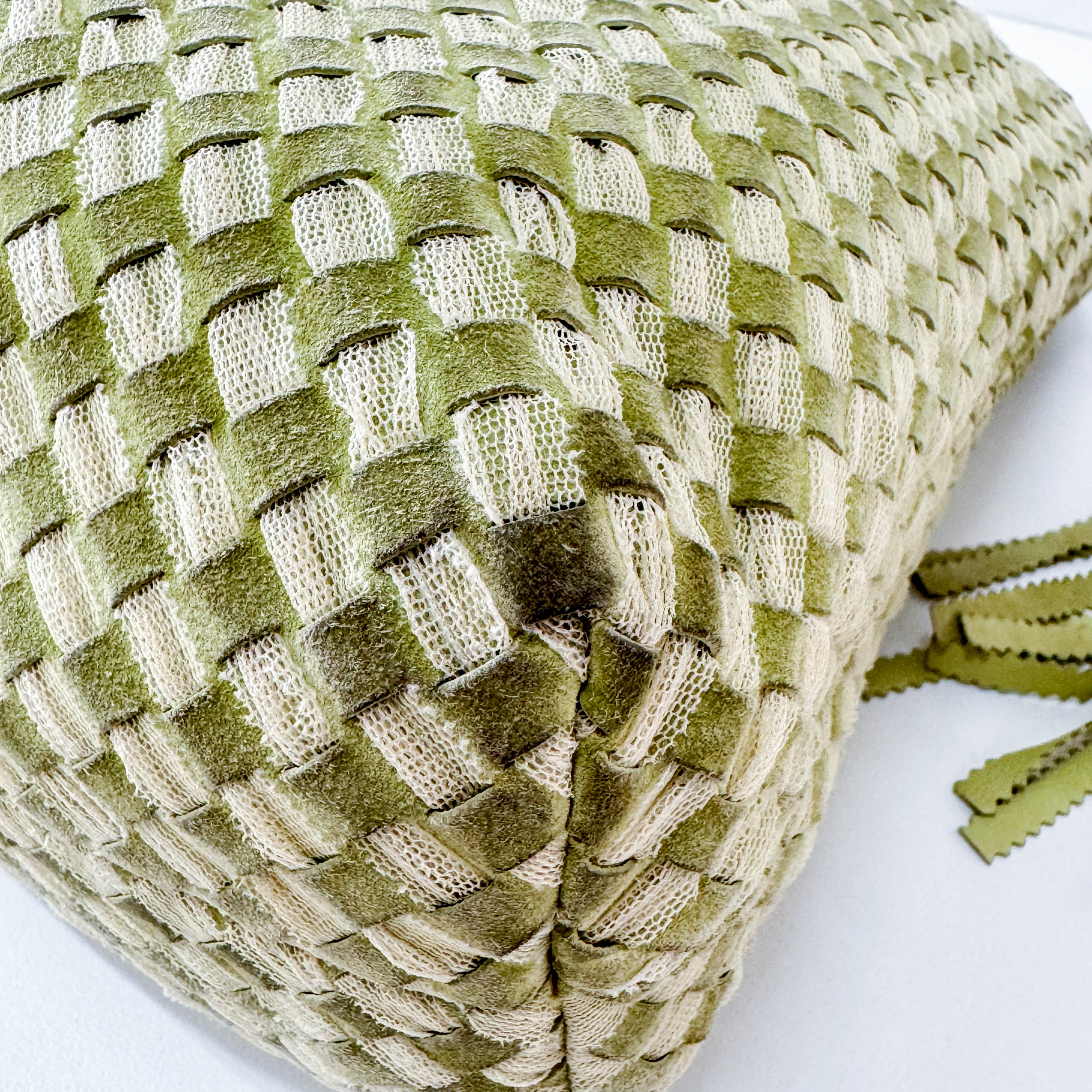 Green Suede Fringed Shoulder Bag