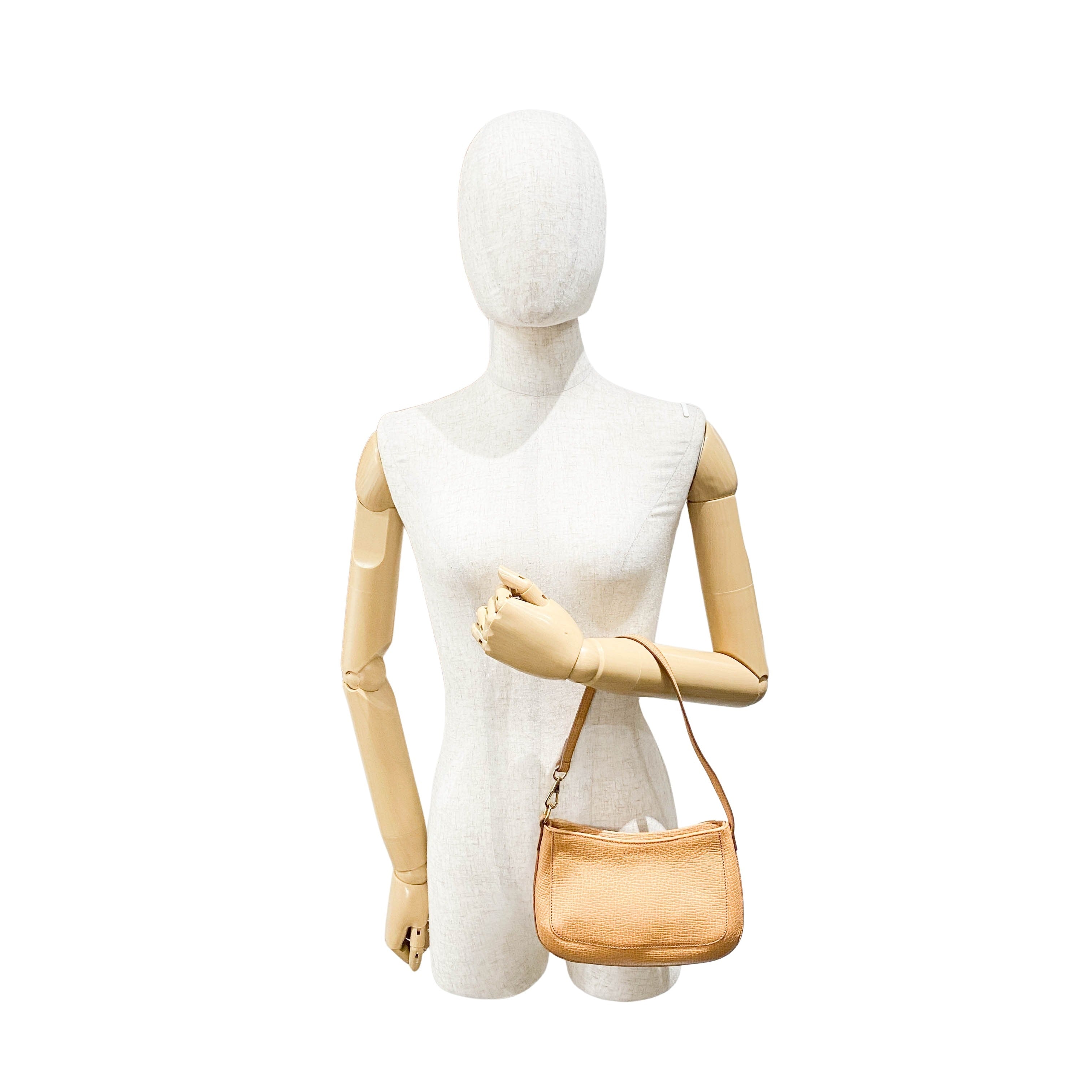 Mini Beige Leather Shoulder Bag