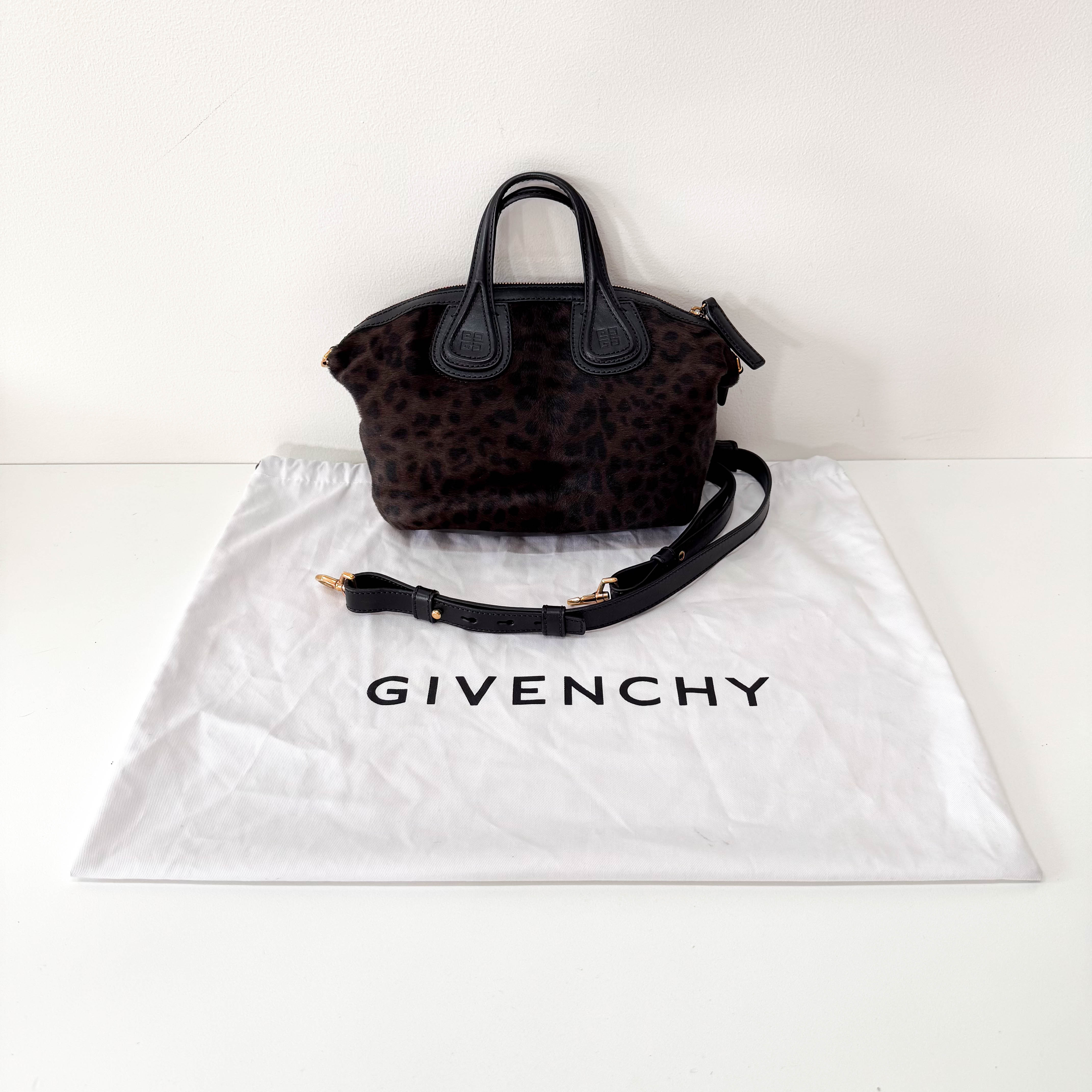 Leopard Print Pony Hair Handle Bag