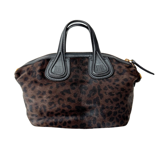 Leopard Print Pony Hair Handle Bag